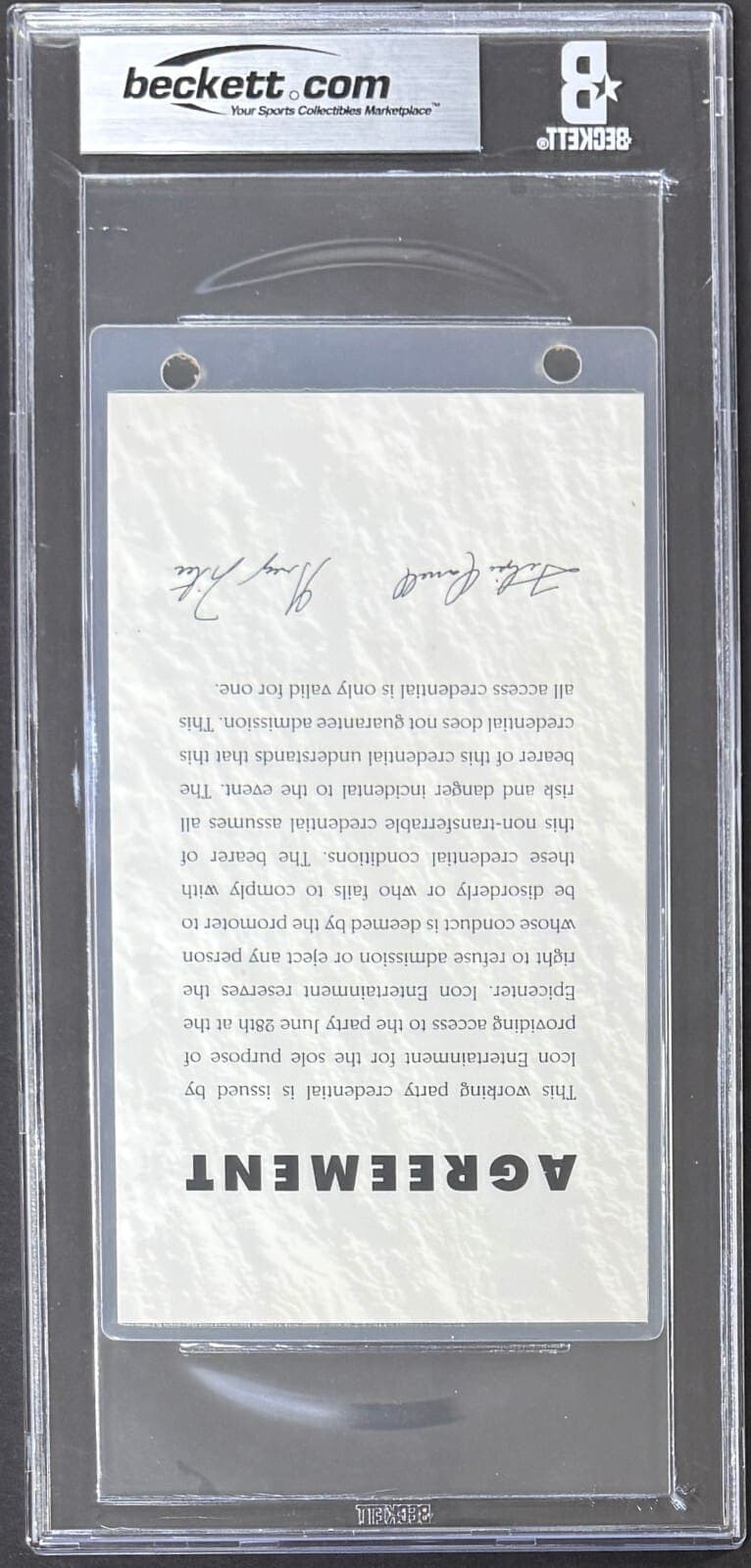 Mike Tyson Signed 1997 Tyson vs Holyfield II Post Fight Party Pass Beckett Mike Tyson Other mike-tyson-1997-vs-holyfield-ii, view 2, supplier stock photo