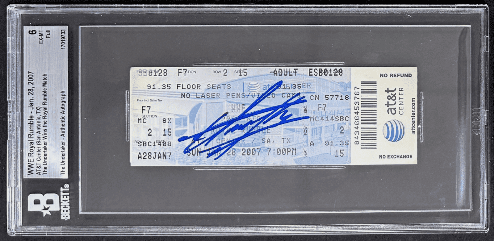 Undertaker Signed 2007 WWE Royal Rumble Ticket Beckett Taker Wins Royal Rumble Undertaker Ticket Stub undertaker-2007-wwe-royal-rumble-taker, supplier stock photo