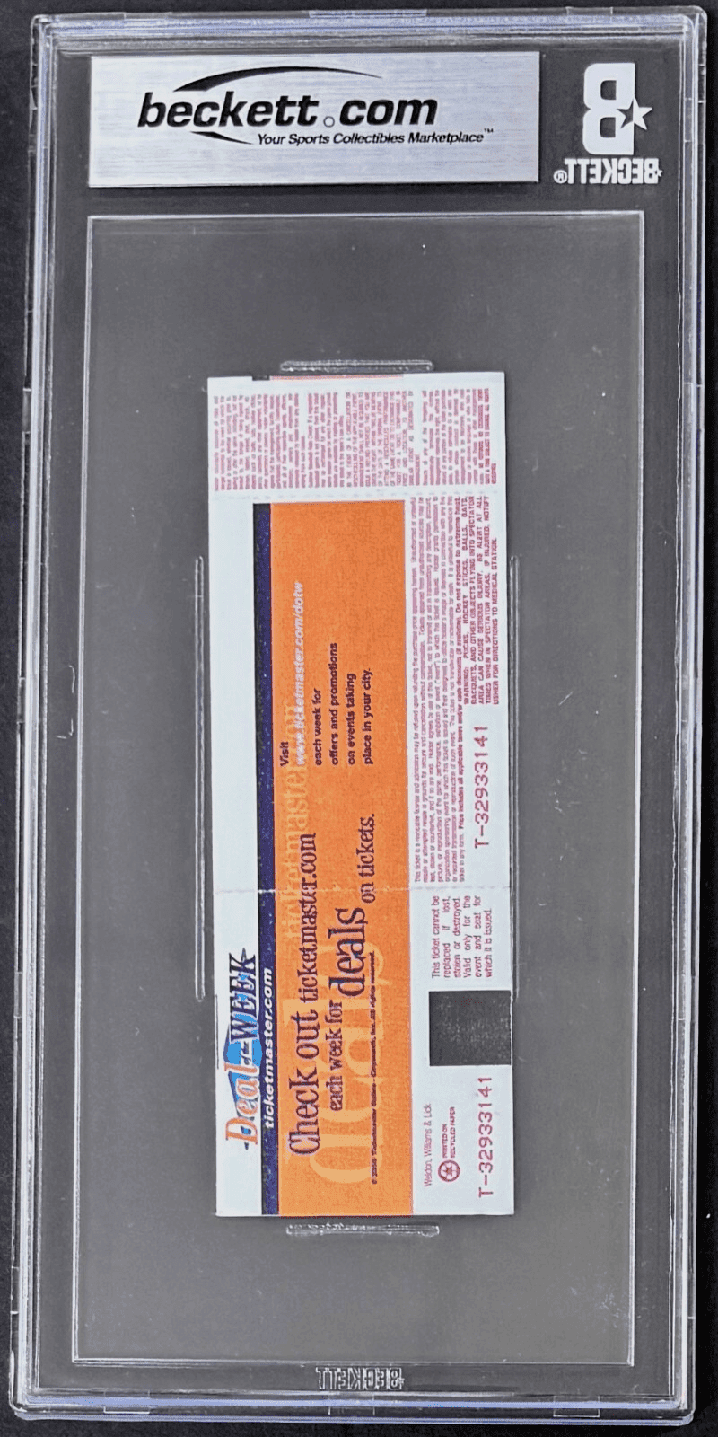 Undertaker Signed 2001 WWE WrestleMania XVII Full Ticket Beckett 5 EX 17019818 Undertaker Ticket Stub 17019818, view 3, supplier stock photo