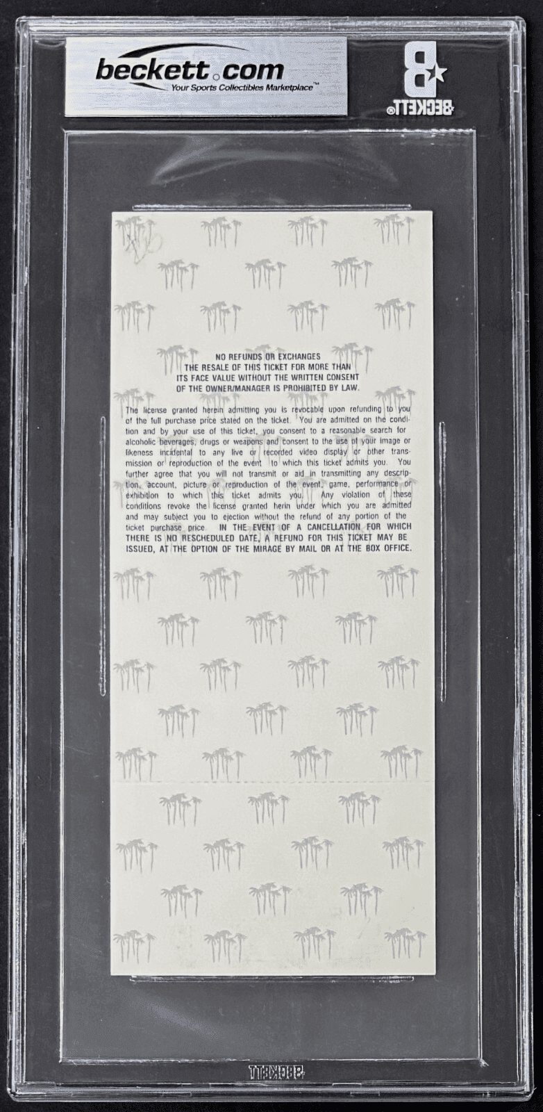 Sugar Ray Leonard Signed Vs Duran III Full Ticket Beckett 7 NM 17021063 Sugar Ray Leonard Ticket Stub 17021063, view 2, supplier stock photo