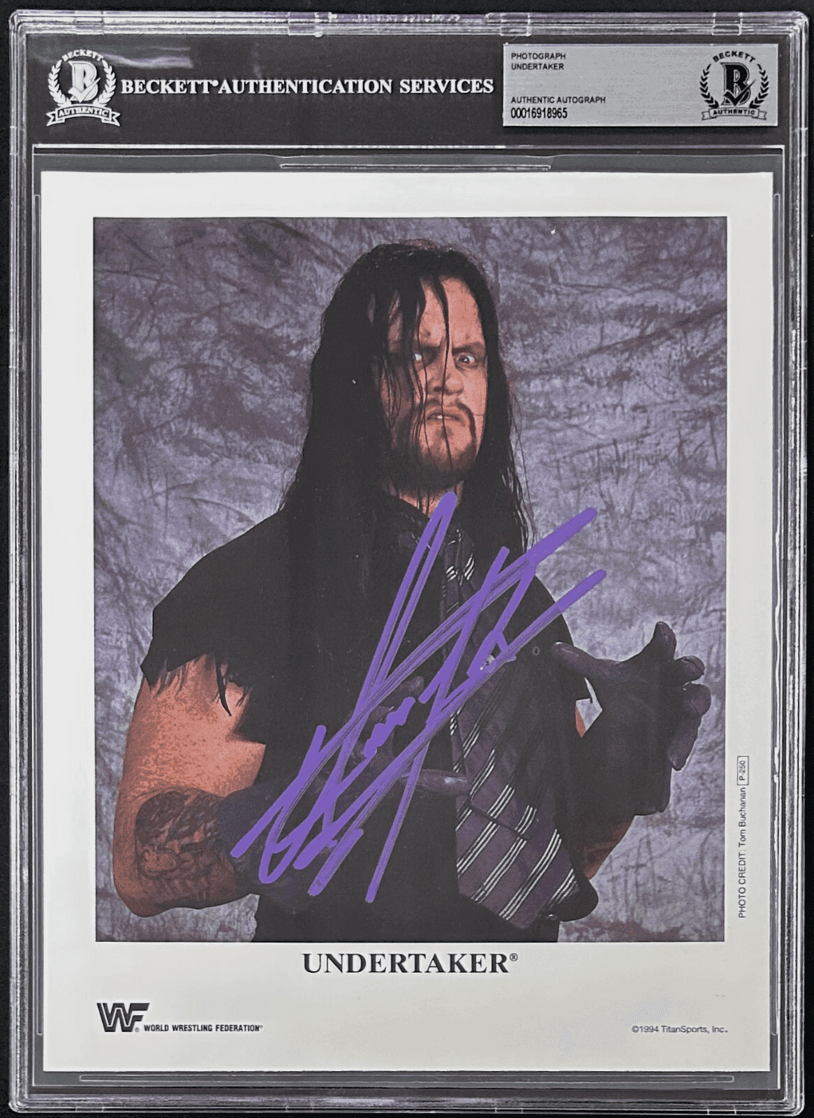 Undertaker Signed Photo WWF 1994 Titan Sports Promo Photo P-250 Beckett 16918965 Undertaker Photo 16918965, supplier stock photo