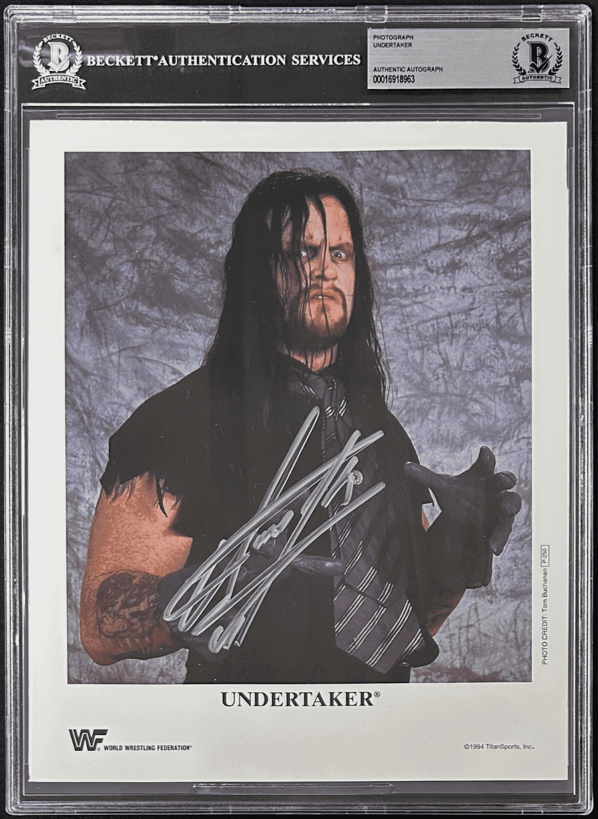 Undertaker Signed Photo WWF 1994 Titan Sports Promo Photo P-250 Beckett 16918963 Undertaker Photo 16918963, supplier stock photo