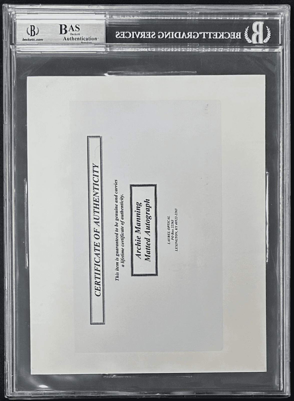 Archie Manning Signed Cut and Photo Display Beckett 16092321 Ole Miss Archie Manning Photo 16092321, Ole Miss Rebels, view 2, supplier stock photo