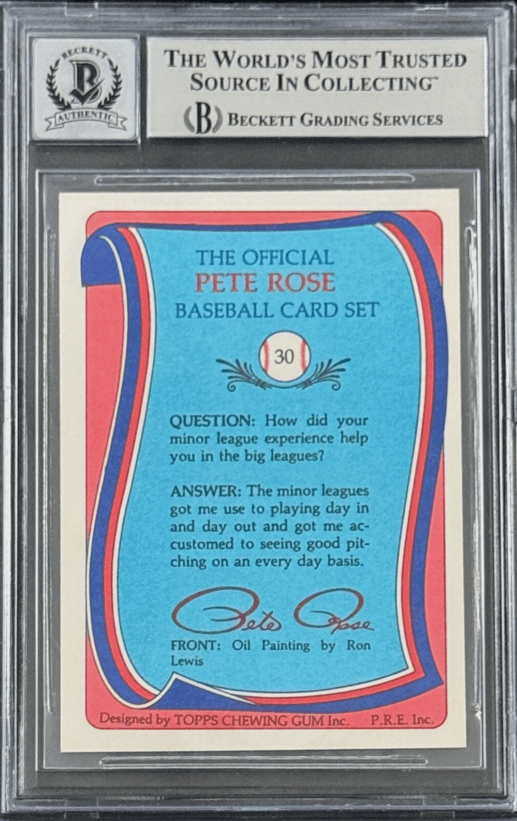 Pete Rose Signed 1985 Topps Card Sorry I Bet On Baseball 30 Beckett 15333010 Pete Rose Card 15333010, Cincinnati Reds, view 2, supplier stock photo