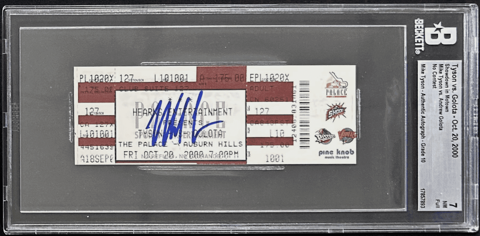 Mike Tyson vs Andrew Golota Signed Full Ticket Beckett 17857893 7 NM Mike Tyson Ticket Stub 17857893, supplier stock photo