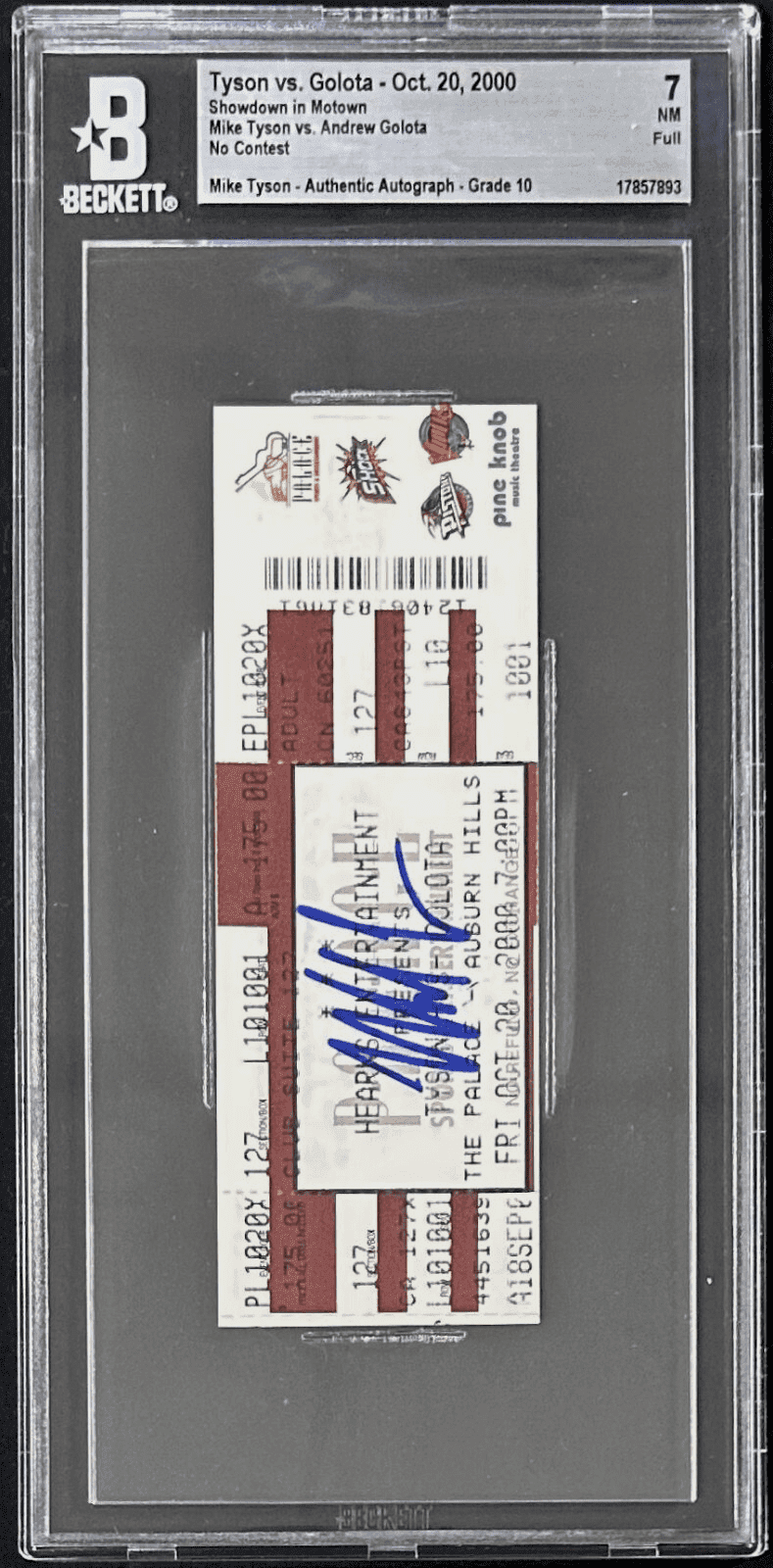 Mike Tyson vs Andrew Golota Signed Full Ticket Beckett 17857893 7 NM Mike Tyson Ticket Stub 17857893, view 2, supplier stock photo