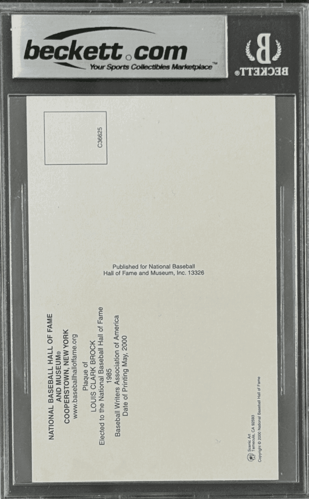 Lou Brock Signed Autographed Hall of Fame Plaque Postcard Beckett 16182734 Lou Brock Card 16182734, St. Louis Cardinals, view 2, supplier stock photo