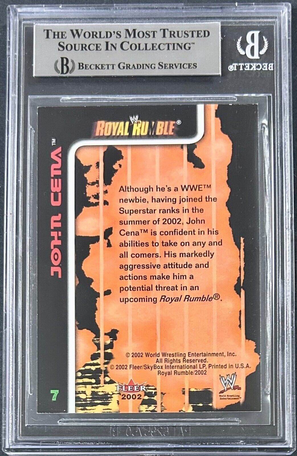 John Cena Signed 2002 Fleer WWF Royal Rumble Card #7 Auto Beckett 15334056 John Cena Card 15334056, view 2, supplier stock photo