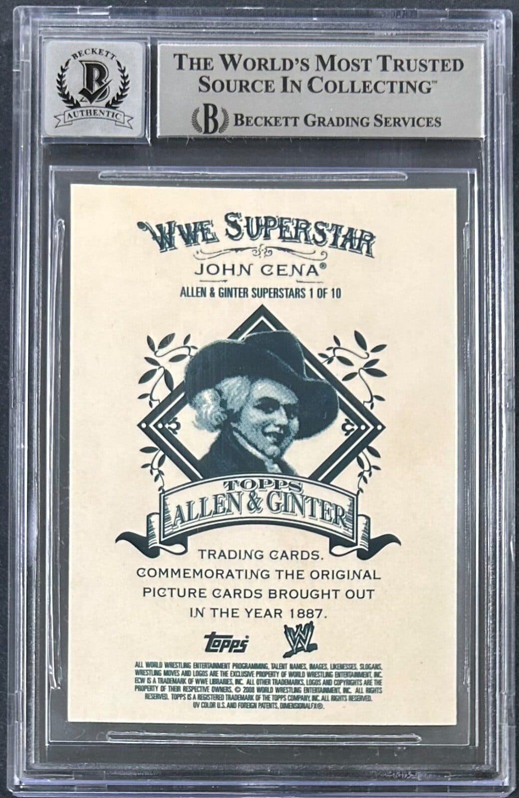 John Cena Signed 2008 Topps Heritage Chrome Allen & Ginter Card 1 15333522 John Cena Card 15333522, view 2, supplier stock photo