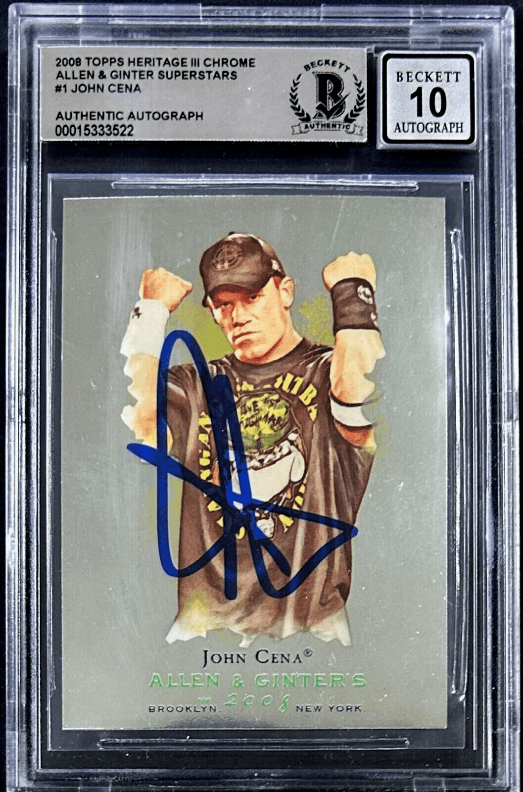 John Cena Signed 2008 Topps Heritage Chrome Allen & Ginter Card 1 15333522 John Cena Card 15333522, supplier stock photo