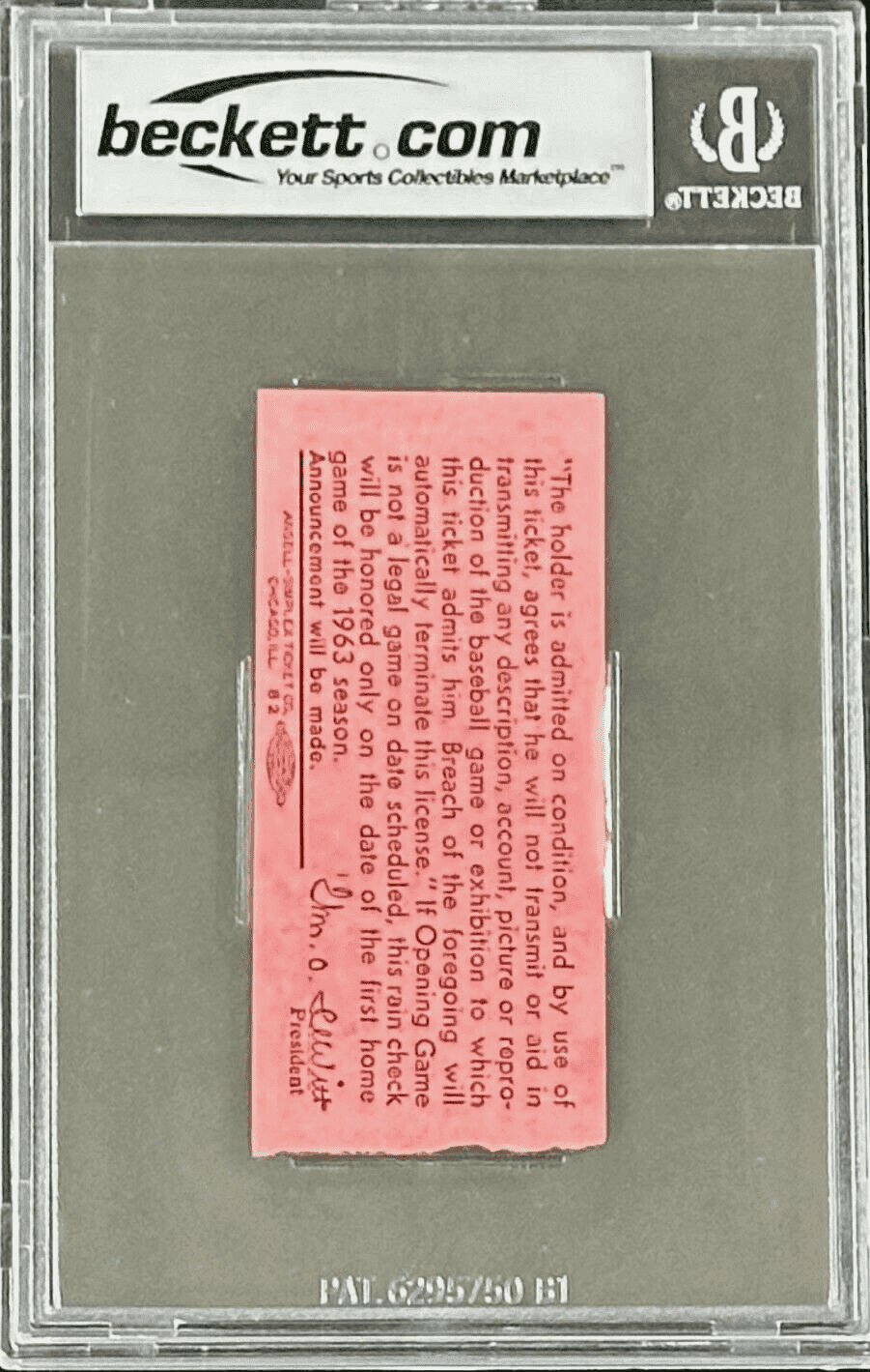 Pete Rose Signed Cincinnati Reds MLB Debut Ticket Stub 4-8-63 BAS 7 NM 16019189 Pete Rose Ticket Stub 16019189, Cincinnati Reds, view 3, supplier stock photo
