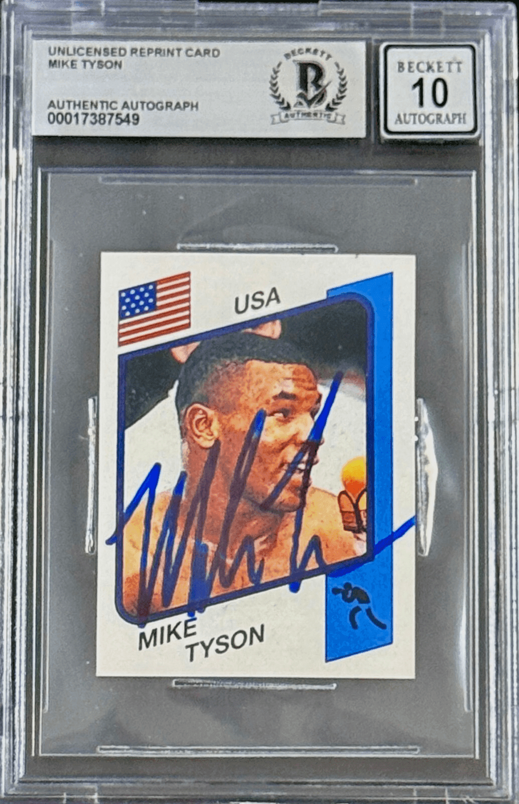 Mike Tyson Signed Reprint Rookie Trading Card Beckett Auto 10 17387549 Mike Tyson Card 17387549, supplier stock photo
