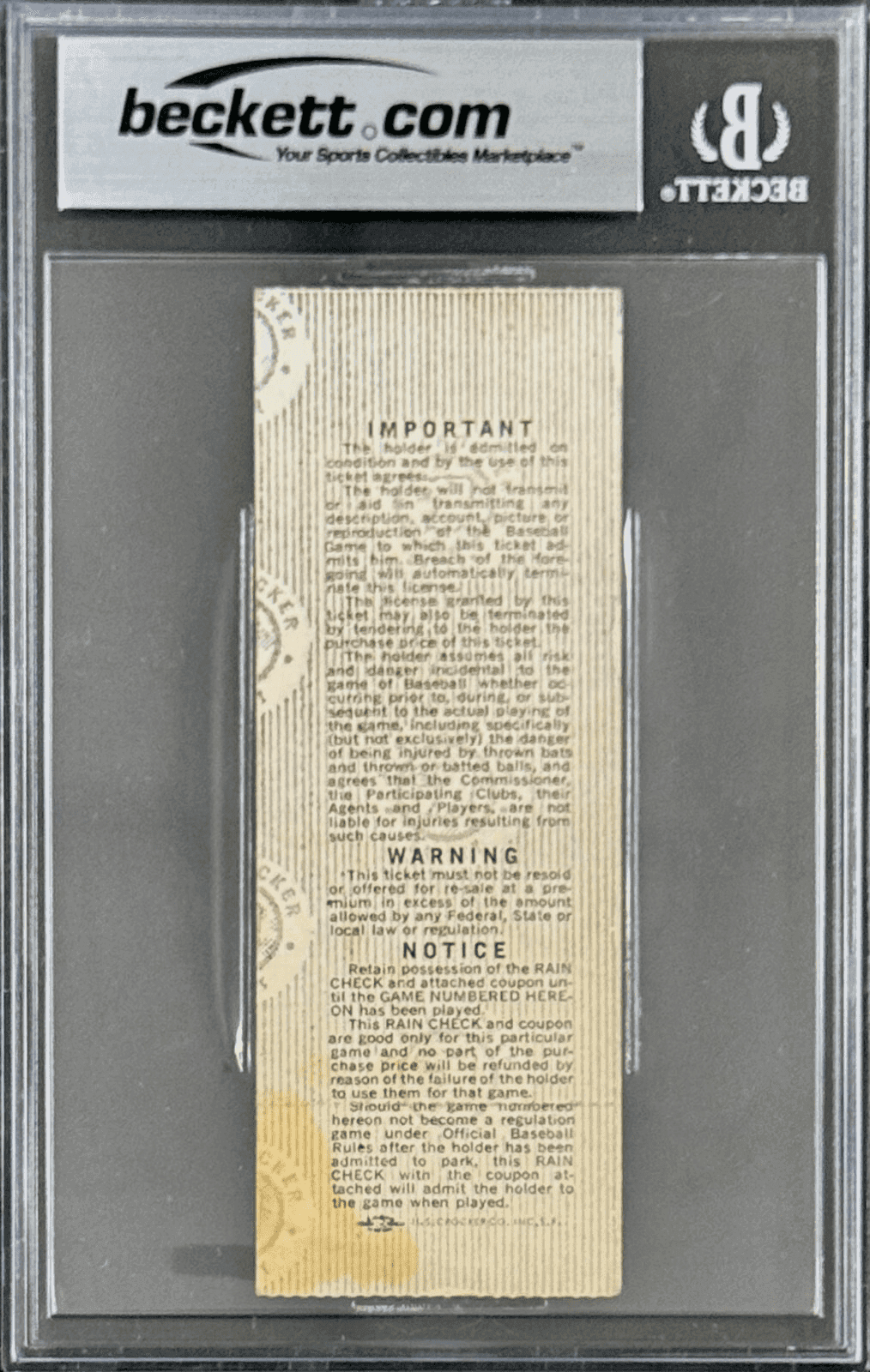 Pete Rose Signed 1975 World Series Game 7 Ticket Stub Reds 3rd WS Beckett 4VG-EX Pete Rose Ticket Stub pete-rose-1975-world-series-game, Cincinnati Reds, view 2, supplier stock photo