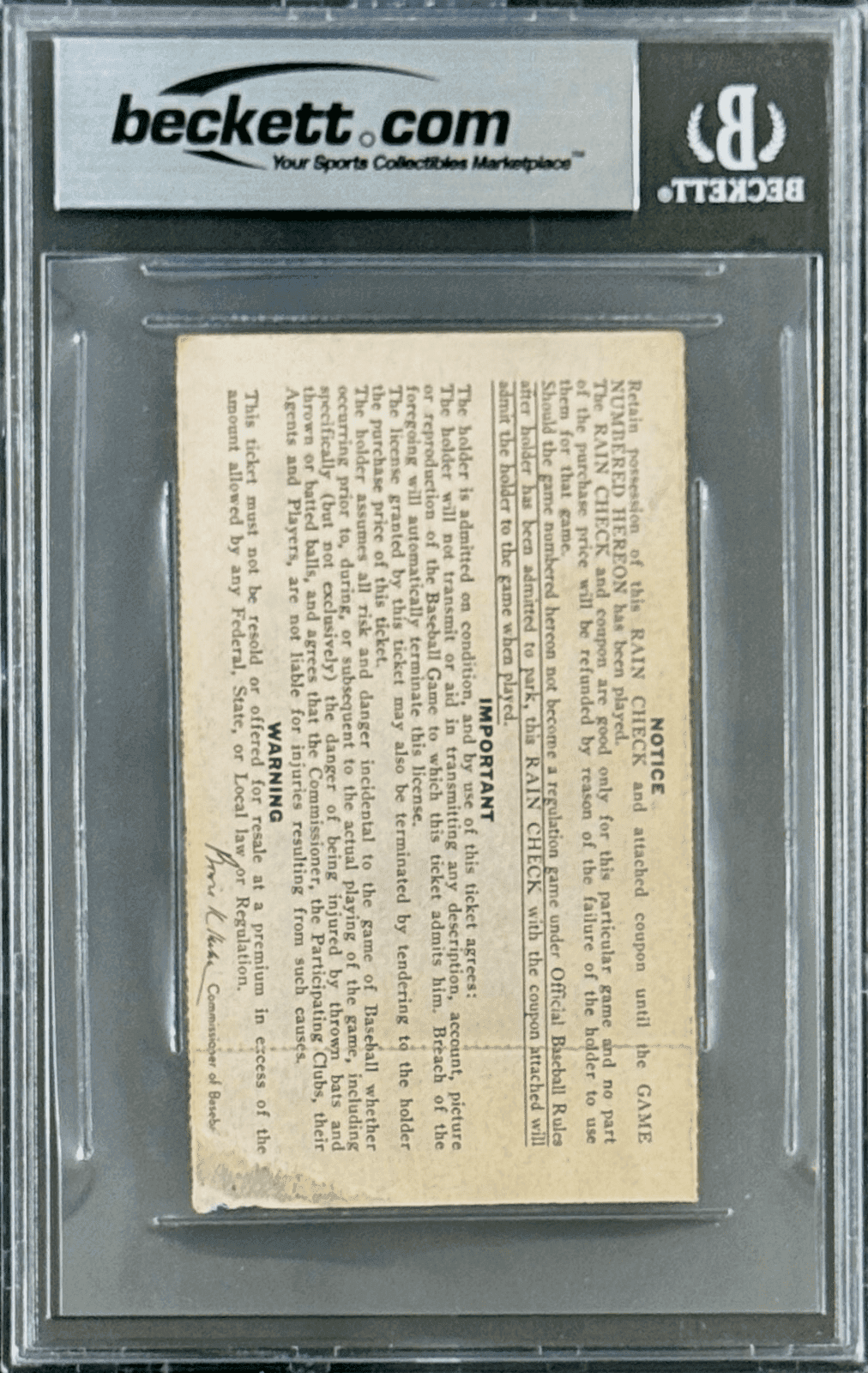 Pete Rose Signed 1970 World Series Game Ticket Stub Beckett 1596242 Auto 10 Pete Rose Ticket Stub 1596242-pete-rose-1970-world-series-game, Cincinnati Reds, view 3, supplier stock photo