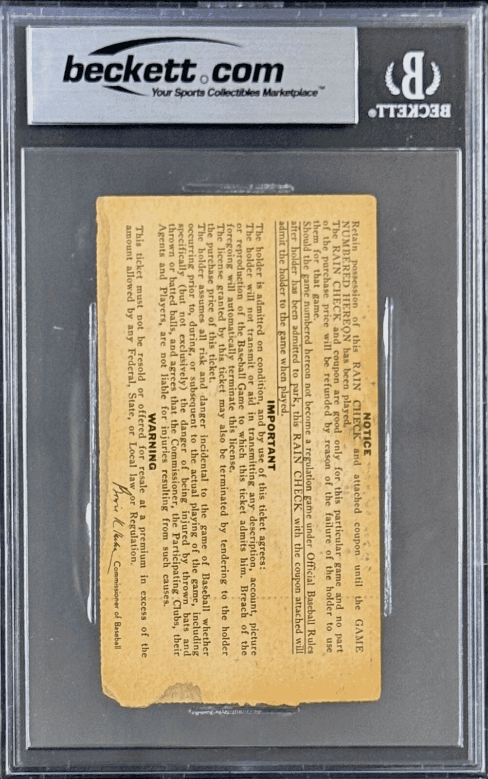 Pete Rose Signed 1970 World Series Game Ticket Stub Beckett A 17549196 Auto 10 Pete Rose Ticket Stub 17549196, Cincinnati Reds, view 3, supplier stock photo