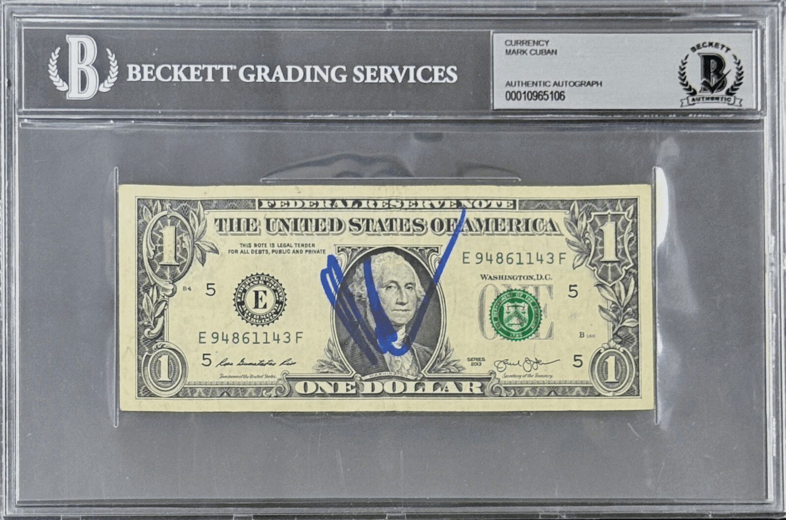 Mark Cuban Signed Autographed Currency Dollar Bill Beckett 10965106 Shark Tank Mark Cuban Card 10965106, Dallas Mavericks, supplier stock photo