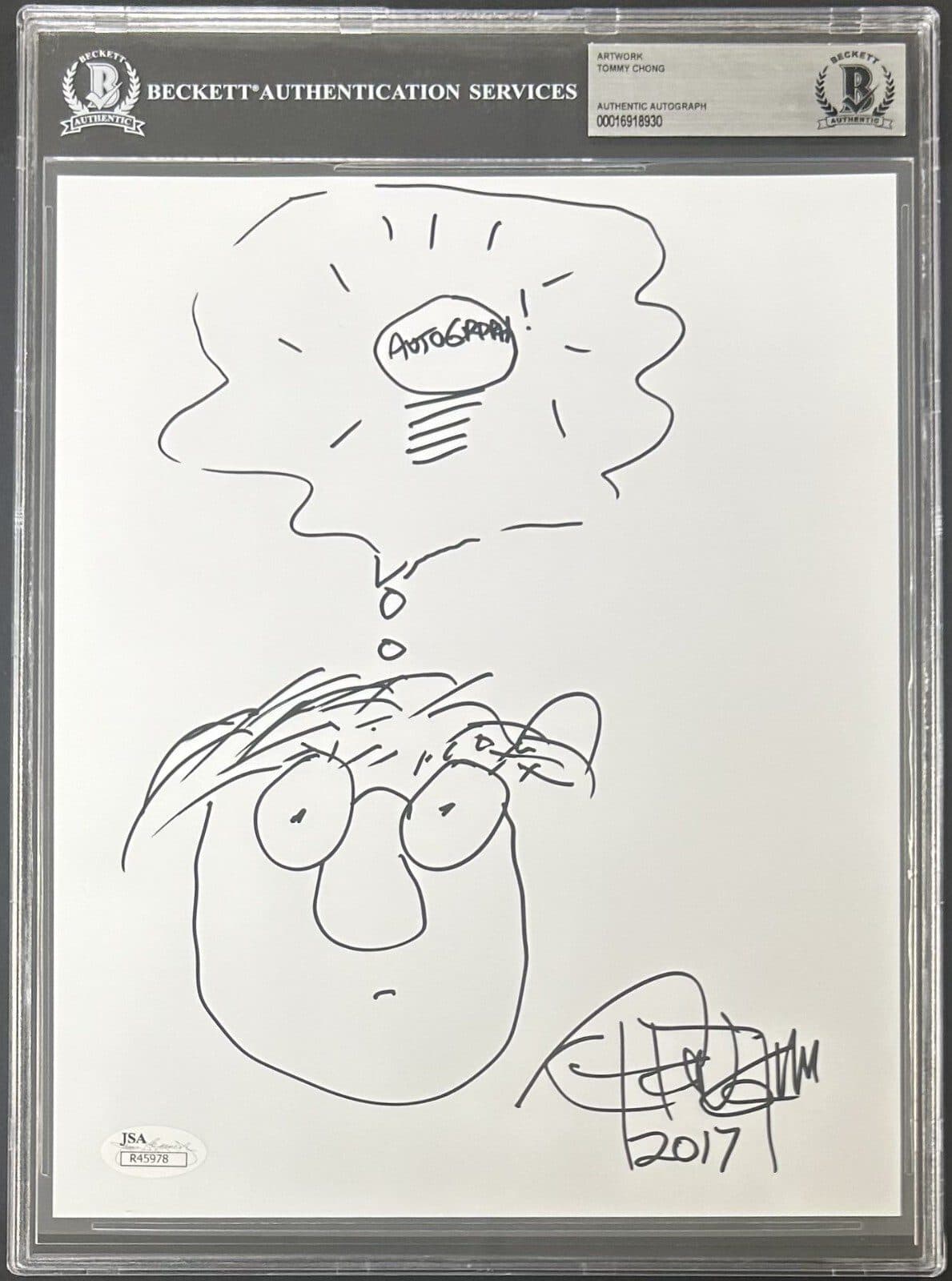 Tommy Chong Signed and Hand Drawn Sketch 8×10 Photo BAS 16918930 & JSA R45978 Tommy Chong Photo 8x10-16918930, supplier stock photo
