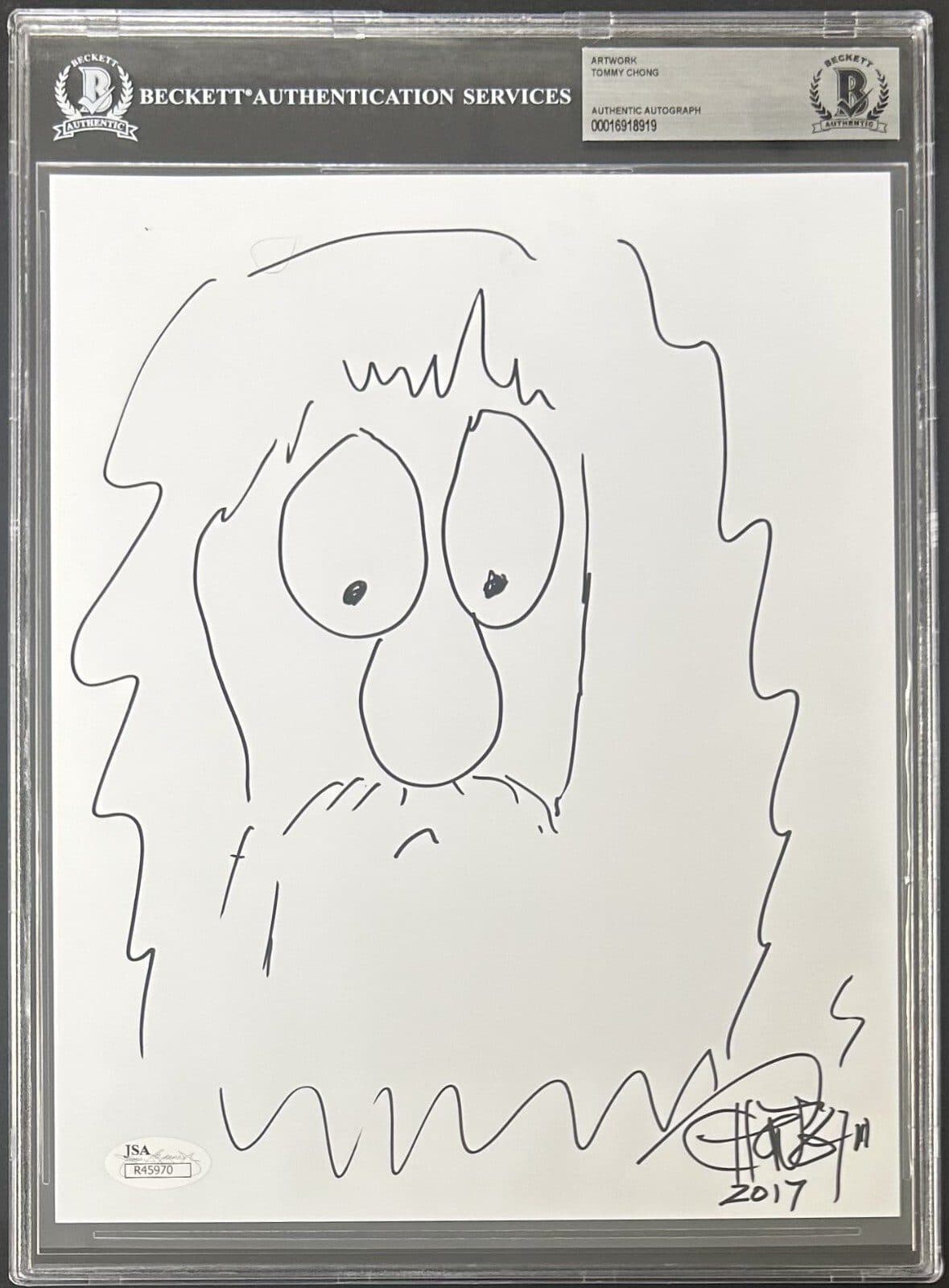 Tommy Chong Signed and Hand Drawn Sketch 8×10 Photo BAS 16918919 & JSA R45970 Tommy Chong Photo 8x10-16918919, supplier stock photo