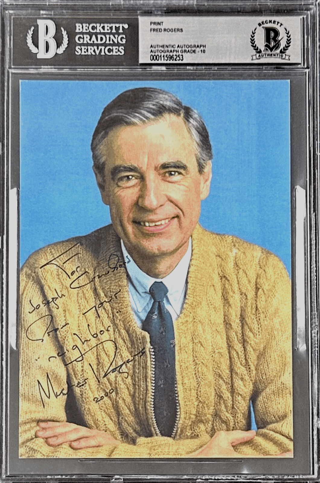 Fred Rogers Signed Print Beckett 11596253 Auto 10 Mister Rogers Neighborhood Fred Rogers Photo 11596253, supplier stock photo