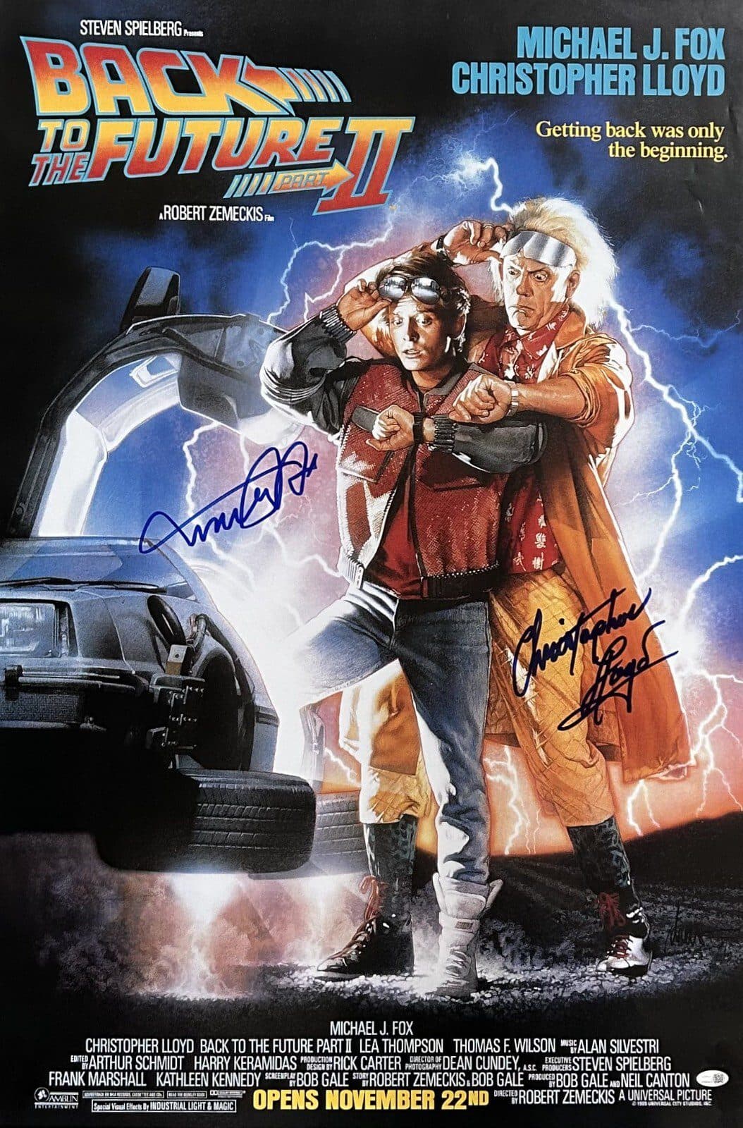 Michael J. Fox & Christopher Lloyd Back To The Future II 24×36 Movie Poster JSA Michael J. Fox Other 24x36-michael-fox-christopher-lloyd-back-future, supplier stock photo