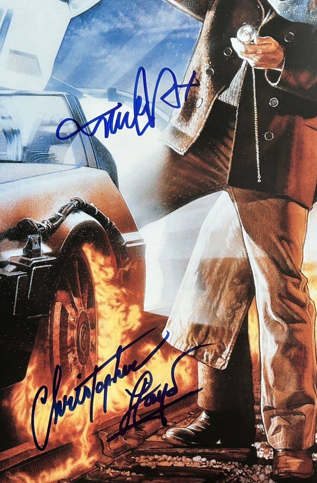 Michael J. Fox & Christopher Lloyd Back To The Future III 24×36 Movie Poster JSA Michael J. Fox Other 24x36-michael-fox-christopher-lloyd-back-future, view 2, supplier stock photo