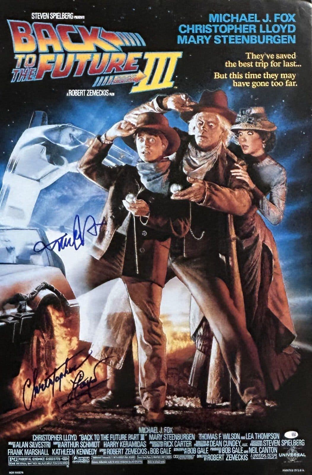 Michael J. Fox & Christopher Lloyd Back To The Future III 24×36 Movie Poster JSA Michael J. Fox Other 24x36-michael-fox-christopher-lloyd-back-future, supplier stock photo