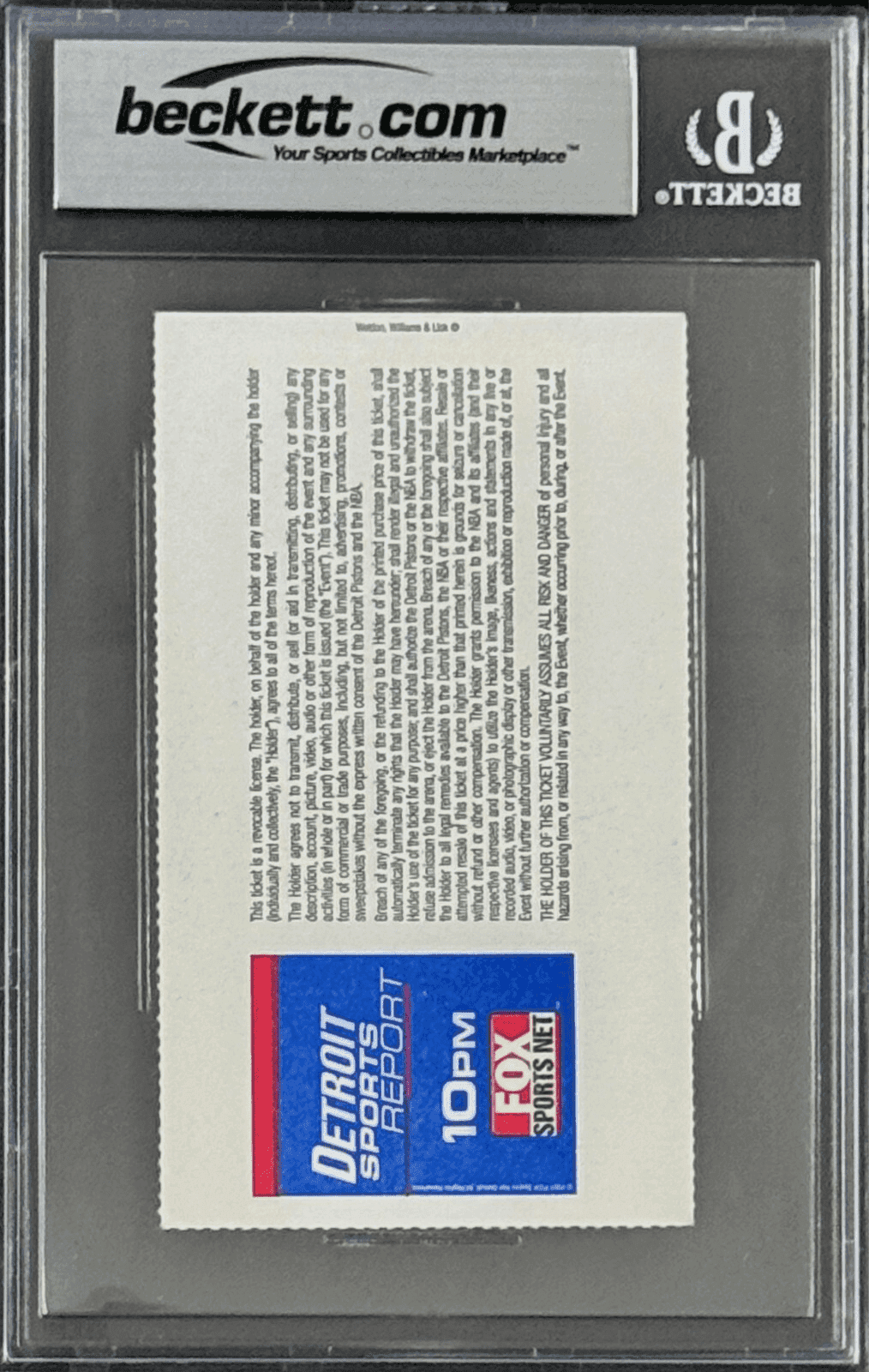 Hakeem Olajuwon Signed Hakeem’s Final NBA Game Ticket Stub 2002 Playoffs Beckett Hakeem Olajuwon Ticket Stub hakeem-olajuwon-hakeems-final-nba-game, Toronto Raptors, view 3, supplier stock photo