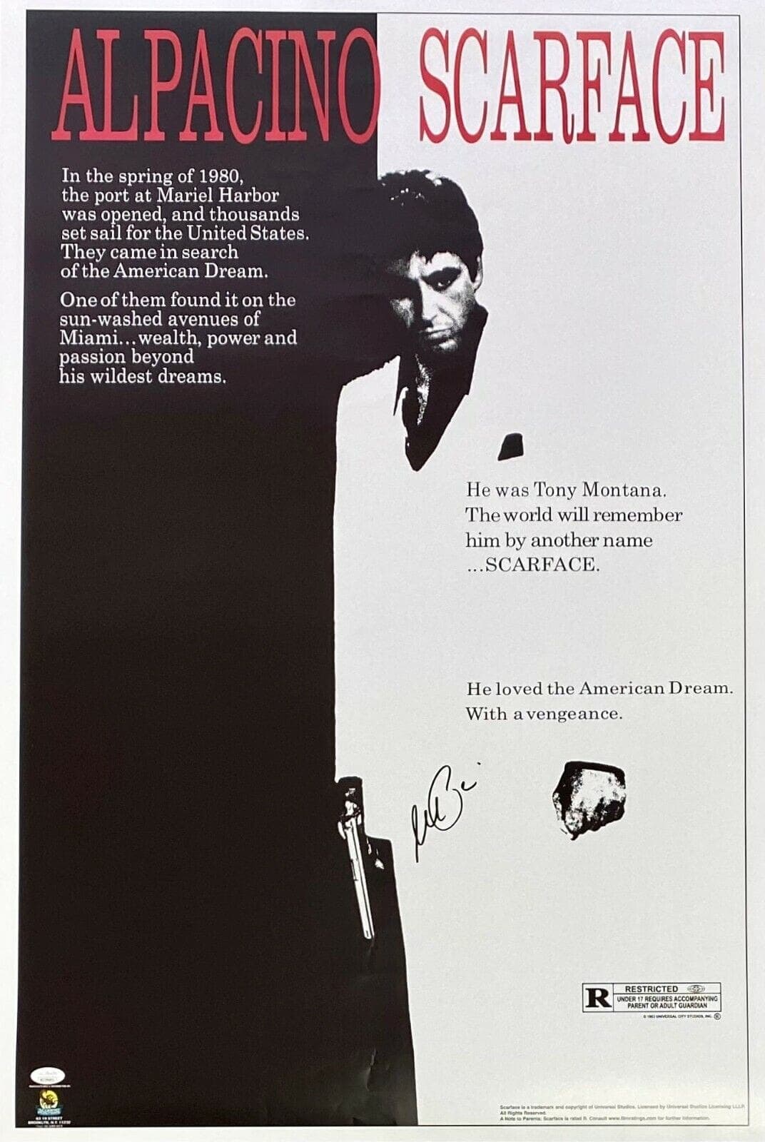 Al Pacino Tony Montana Signed Autographed Scarface Movie Poster 24×36 JSA V Al Pacino Other 24x36-al-pacino-tony-montana-scarface-movie, supplier stock photo