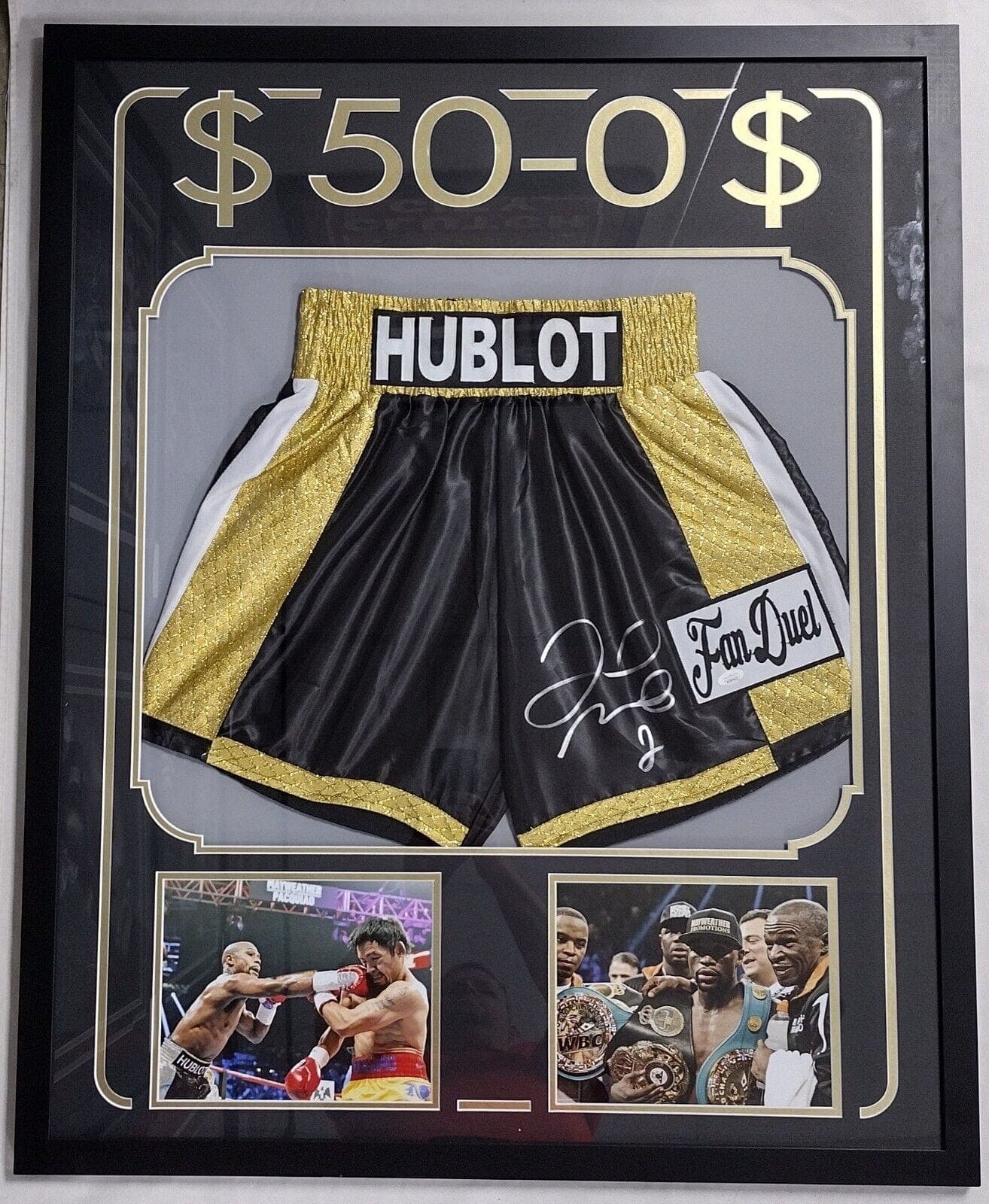Floyd Mayweather Jr. Signed Autographed Framed Trunks JSA Authentication Floyd Mayweather Jr. Other floyd-mayweather-jr-framed-trunks, supplier stock photo