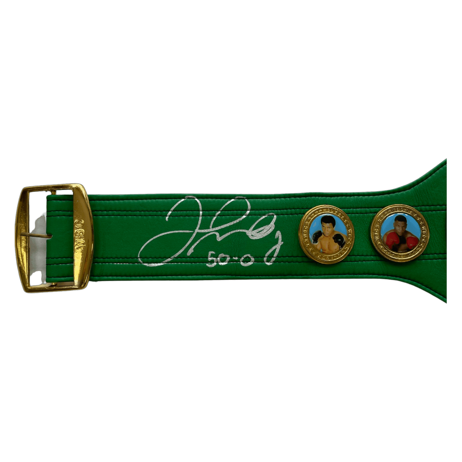 Floyd Mayweather Jr. Signed Autographed Green Belt JSA Authenticated 50-0 Floyd Mayweather Jr. Other floyd-mayweather-jr-green-belt-50, view 2, supplier stock photo