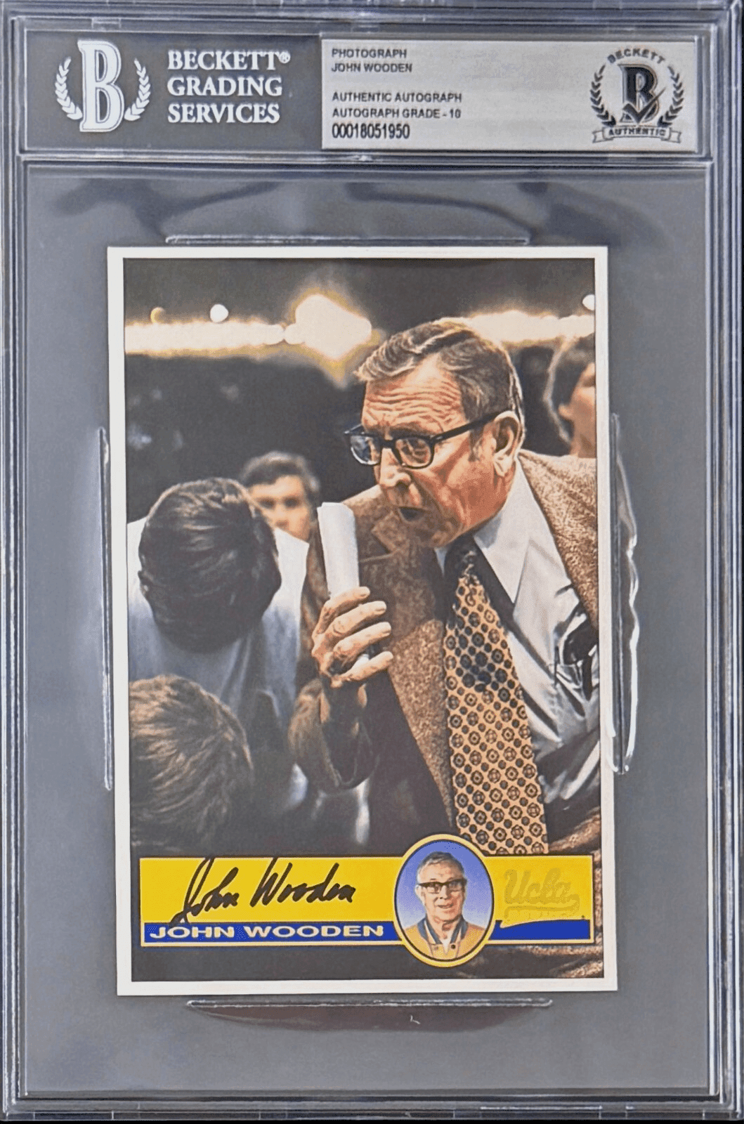 John Wooden Signed Autographed 4×6 Photograph Beckett 18051950 UCLA Auto 10 John Wooden Photo 4x6-18051950, supplier stock photo