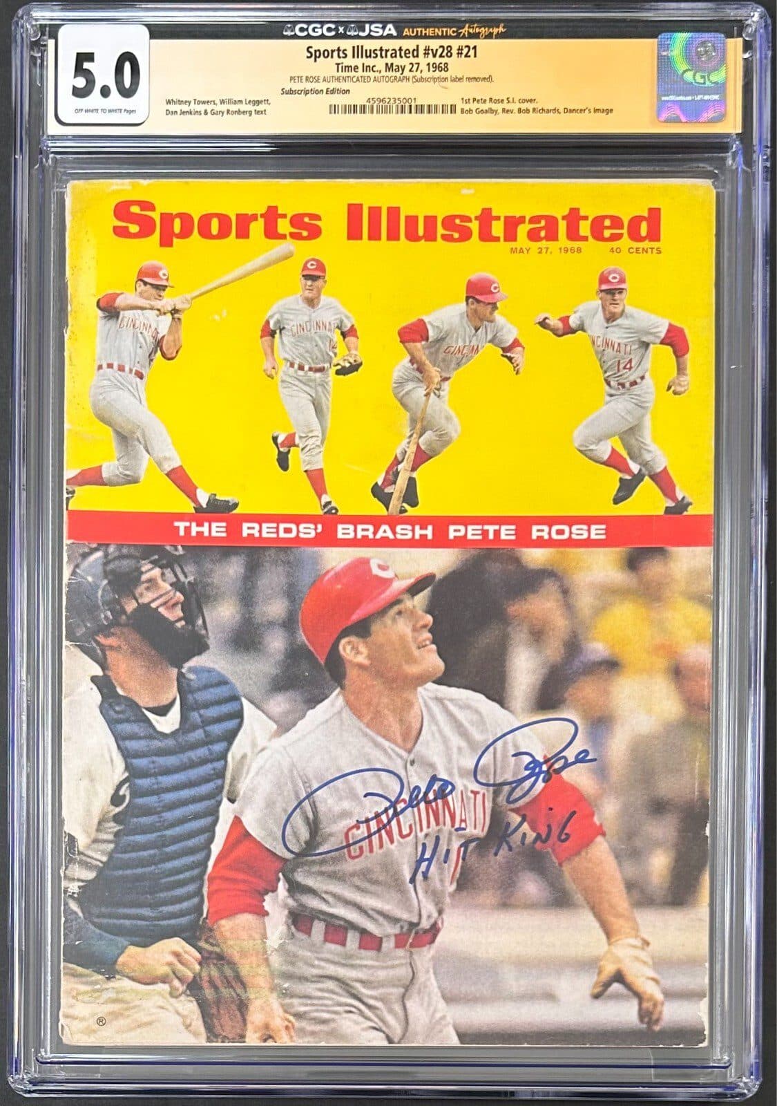 1st Pete Rose Signed Sports Illustrated Magazine Cover May 27, 1968 CGC 5 JSA Pete Rose Other 1st-pete-rose-illustrated-magazine-cover, Cincinnati Reds, supplier stock photo