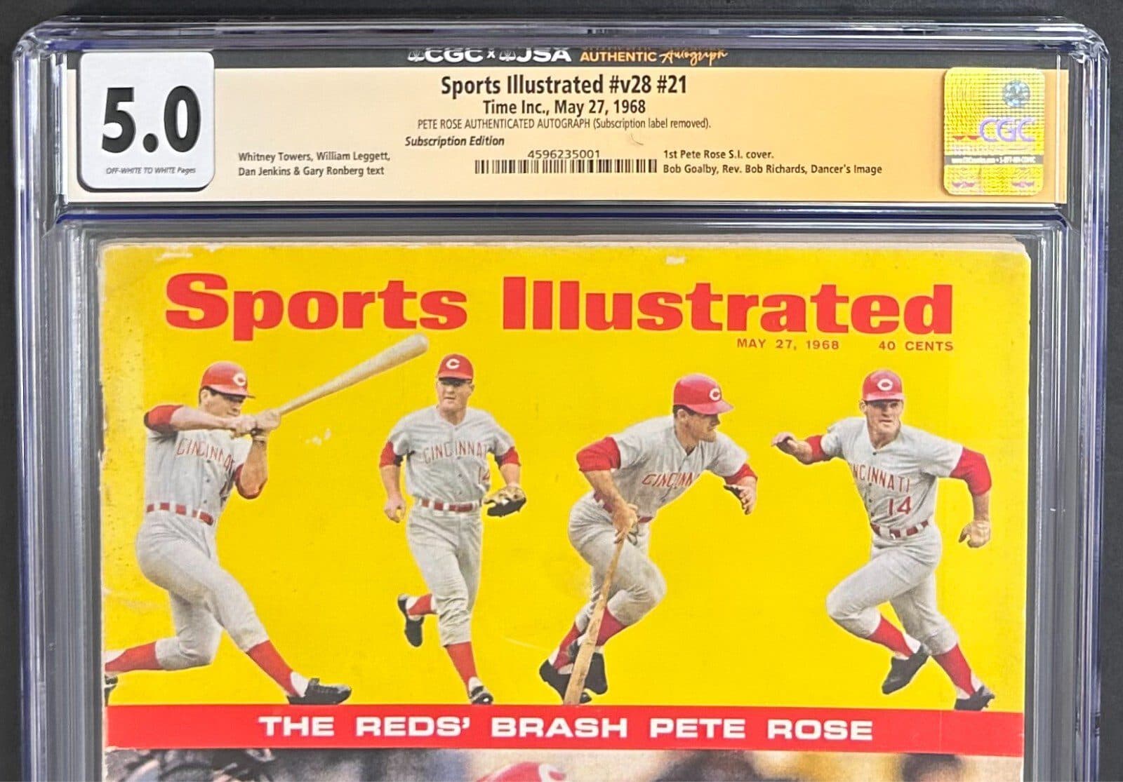 1st Pete Rose Signed Sports Illustrated Magazine Cover May 27, 1968 CGC 5 JSA Pete Rose Other 1st-pete-rose-illustrated-magazine-cover, Cincinnati Reds, view 2, supplier stock photo