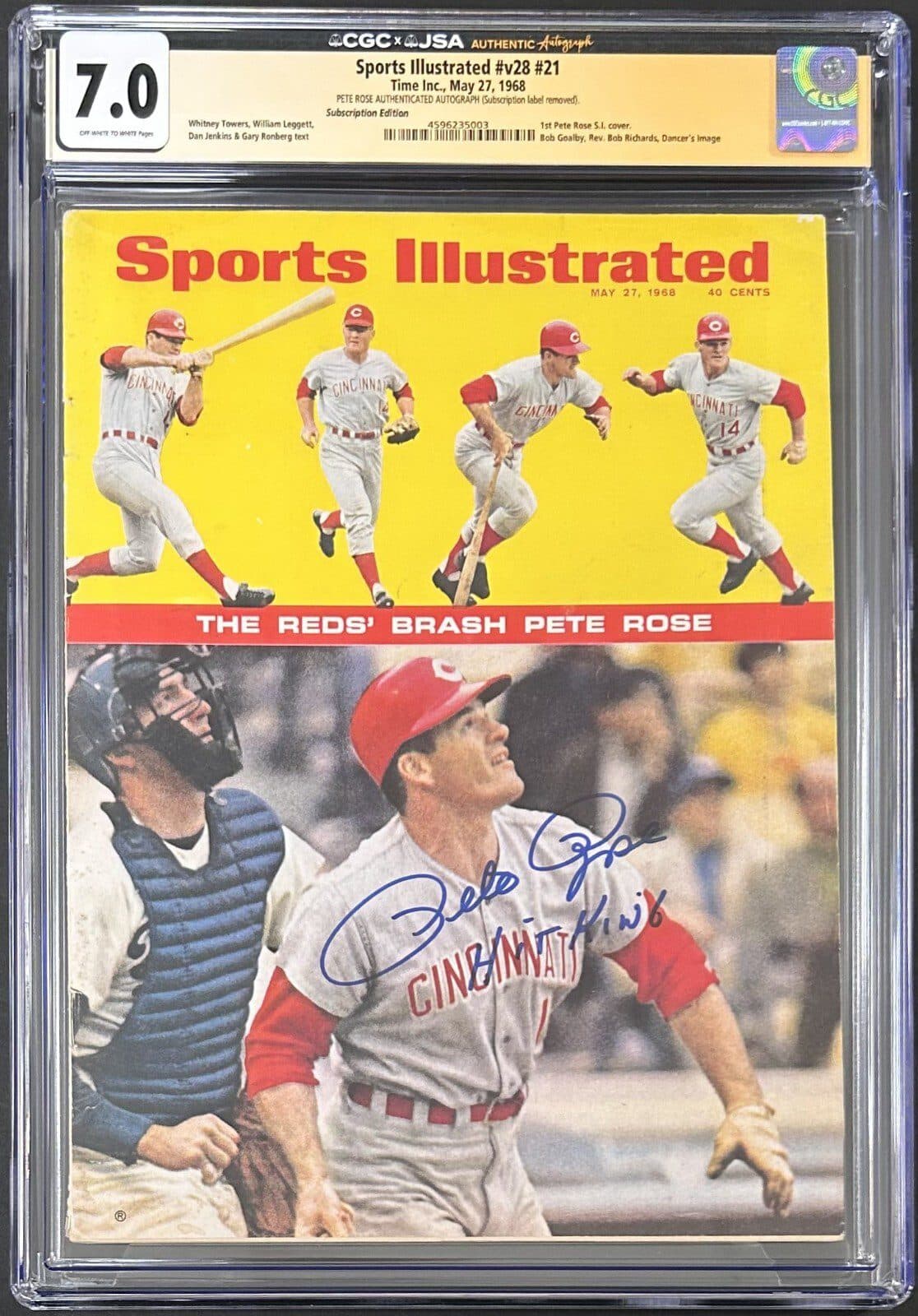 1st Pete Rose Signed Sports Illustrated Magazine Cover May 27, 1968 CGC 7 JSA Pete Rose Other 1st-pete-rose-illustrated-magazine-cover, Cincinnati Reds, supplier stock photo