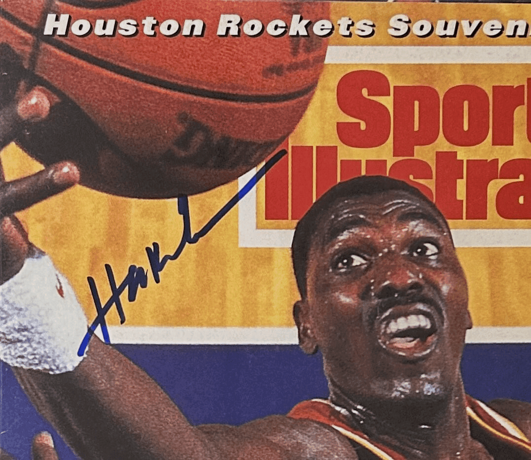 Hakeem Olajuwon Signed Sports Illustrated Newsstand Magazine 4/4/94 CGC 8.5 JSA Hakeem Olajuwon Other hakeem-olajuwon-illustrated-newsstand-magazine, Houston Rockets, view 2, supplier stock photo