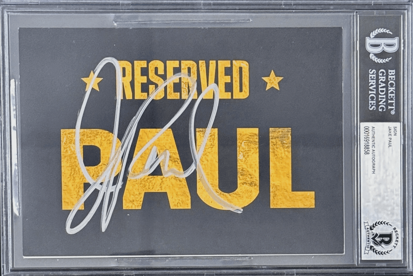Jake Paul Signed Reserved Sign from Tyson vs Paul Press Conference Fight Beckett Jake Paul Other jake-paul-reserved-sign-from-tyson, supplier stock photo