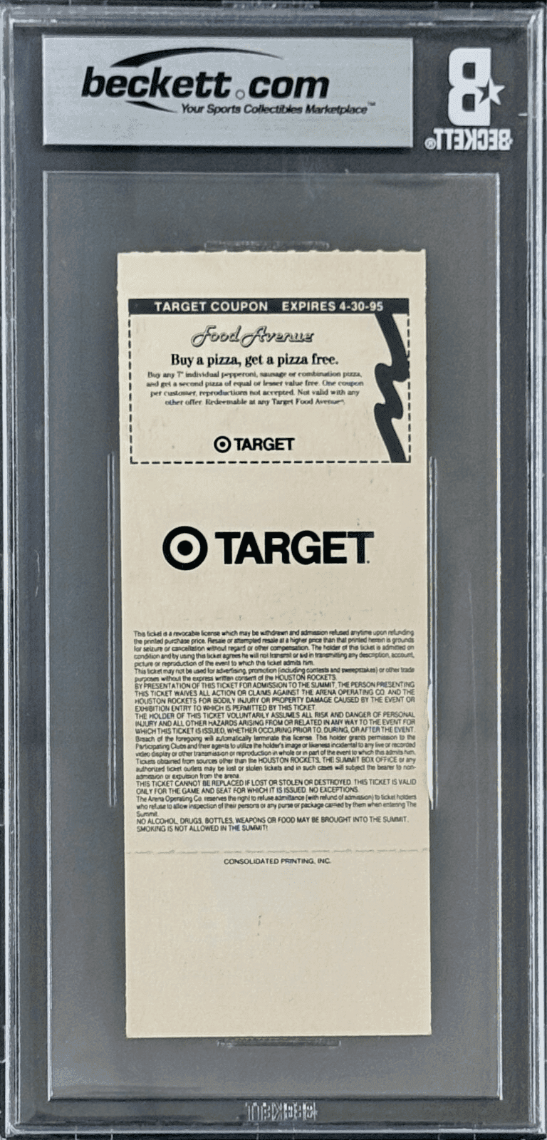 Hakeem Olajuwon Clyde Drexler Signed 95 NBA W. Semifinals Phantom Ticket BAS 8 Hakeem Olajuwon Ticket Stub hakeem-olajuwon-clyde-drexler-95-nba, Houston Rockets, view 2, supplier stock photo