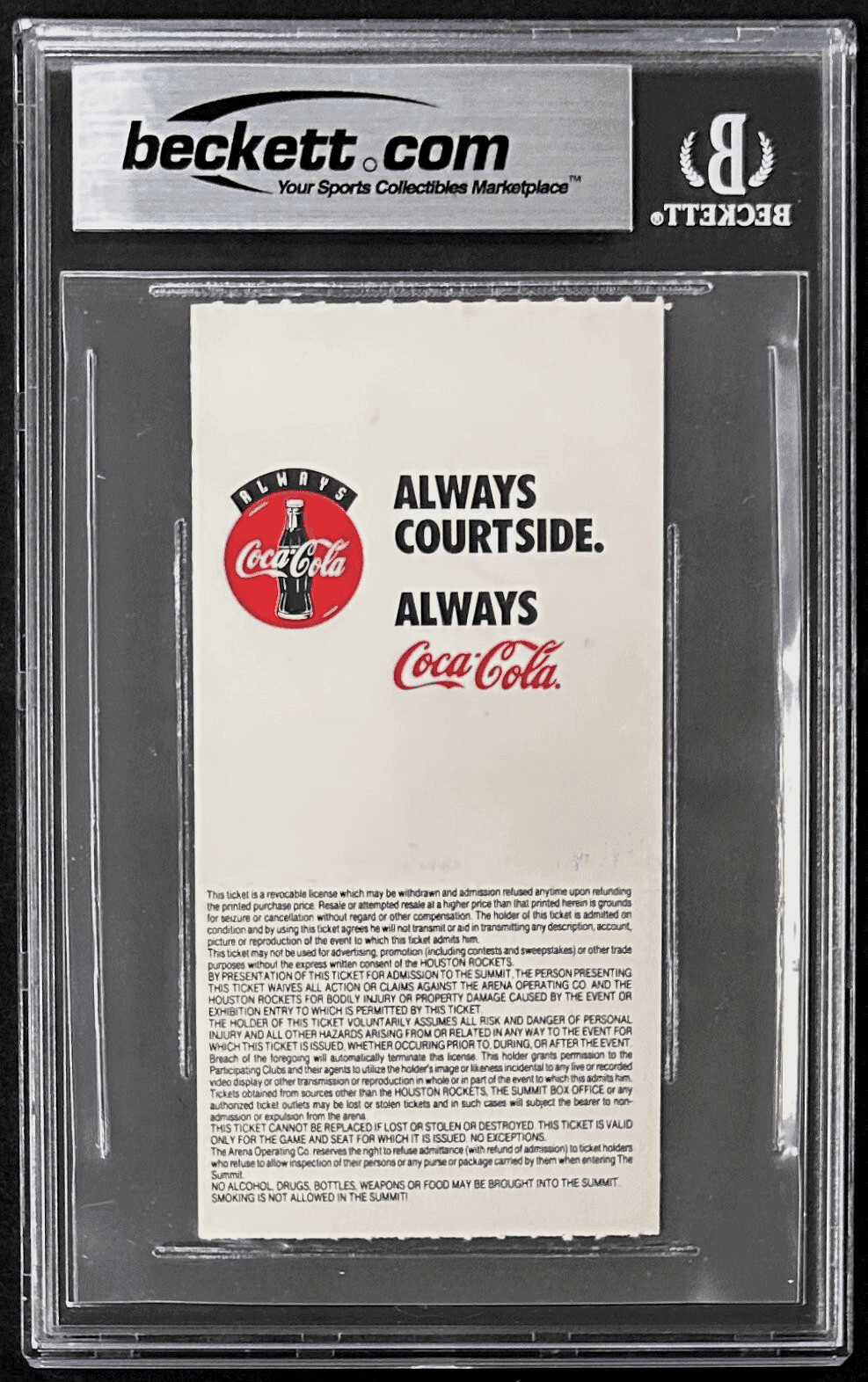 Hakeem Olajuwon Signed 1995 NBA Western Conference 1sr Round Game A Ticket BAS Hakeem Olajuwon Ticket Stub hakeem-olajuwon-1995-nba-western-conference, Houston Rockets, view 2, supplier stock photo