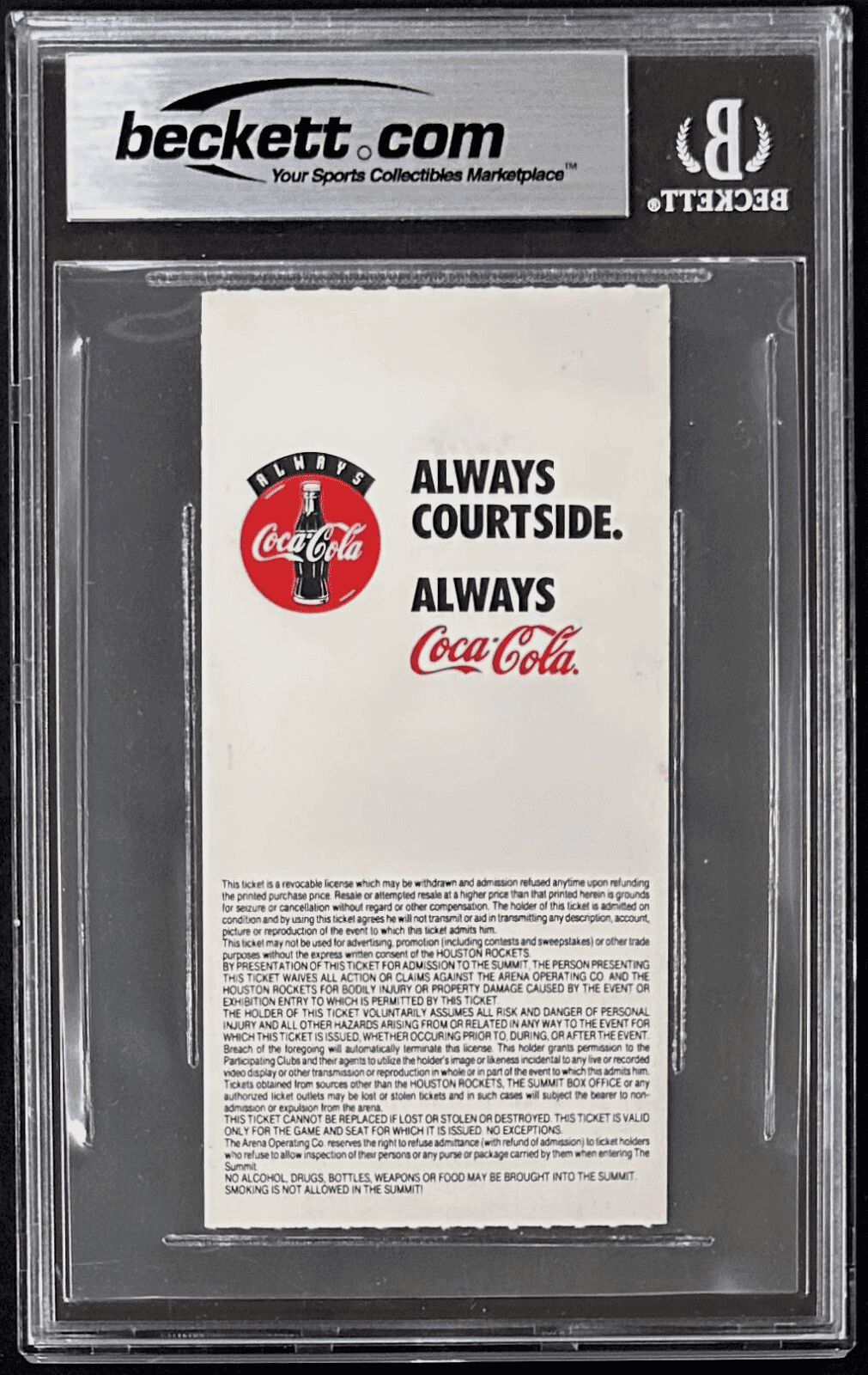 Hakeem Olajuwon Signed 1995 NBA Western Conference Finals Game J Ticket Beckett Hakeem Olajuwon Ticket Stub hakeem-olajuwon-1995-nba-western-conference, Houston Rockets, view 2, supplier stock photo