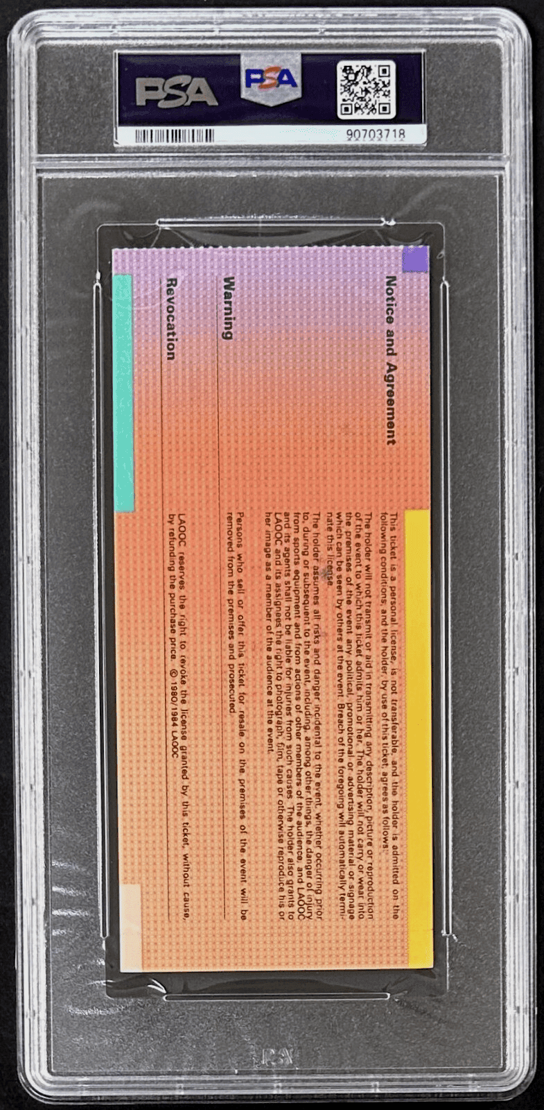 Mark McGwire 1984 Olympic Debut Signed July 31 1984 Ticket Stub PSA 90703718 USA Mark McGwire Ticket Stub 90703718, USA, view 3, supplier stock photo
