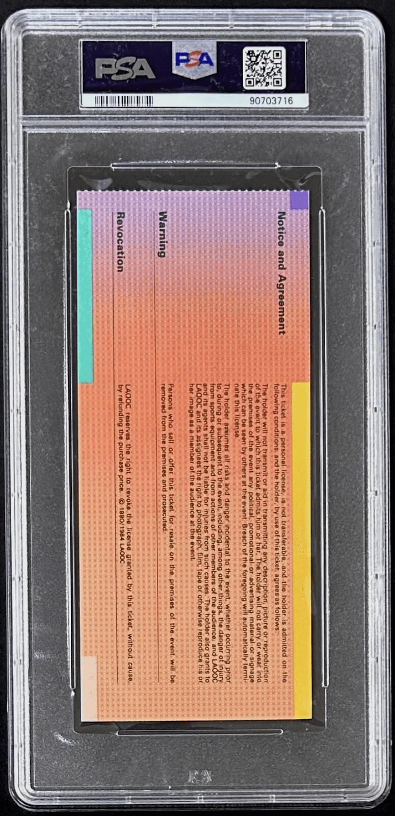 Mark McGwire 1984 Olympic Debut Signed July 31 1984 Ticket Stub PSA 90703716 USA Mark McGwire Ticket Stub 90703716, USA, view 3, supplier stock photo