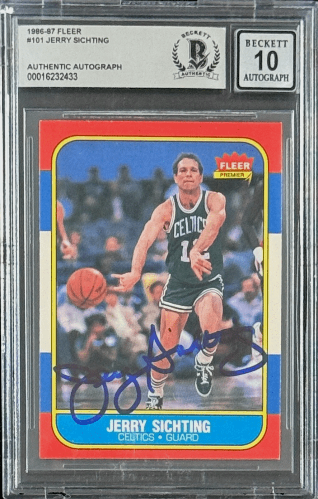 Jerry Sichting Signed Autographed 1986-87 Fleer Card #101 Beckett 16232433 Jerry Sichting Card 16232433, supplier stock photo