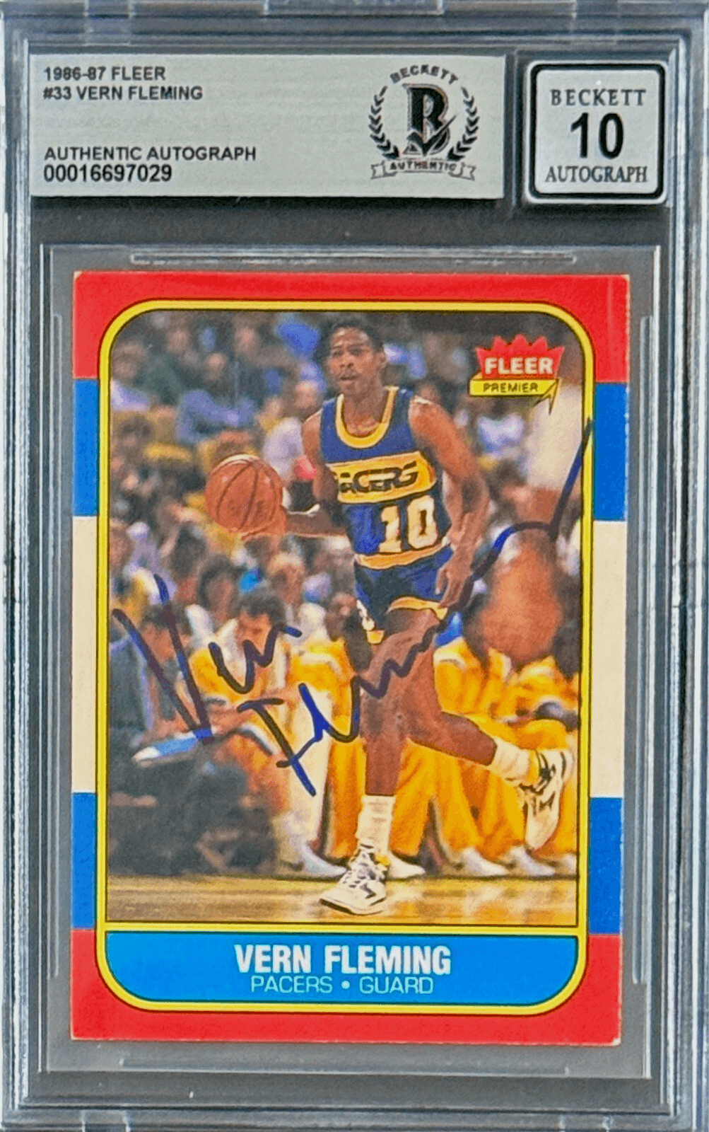 Vern Fleming Signed Autographed 1986-87 Fleer Card #33 Beckett 16697029 Vern Fleming Card 16697029, supplier stock photo