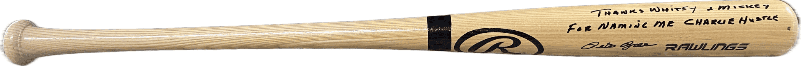 Pete Rose Signed Blonde Rawlings Bat JSA & Rose Holo Naming Me Charlie Hustle Pete Rose Bat pete-rose-blonde-rawlings-holo-naming, Louisville Bats, supplier stock photo