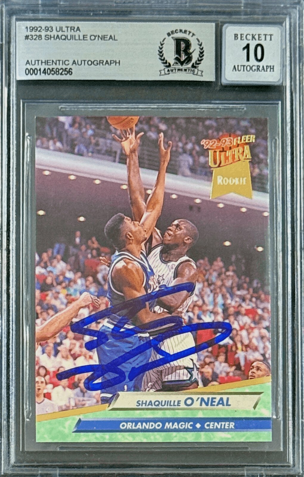 Shaquille O’Neal SHAQ Signed 1992-93 Fleer Ultra Rookie Card #328 BAS 14058256 Shaquille O'Neal Card 14058256, Orlando Magic, supplier stock photo