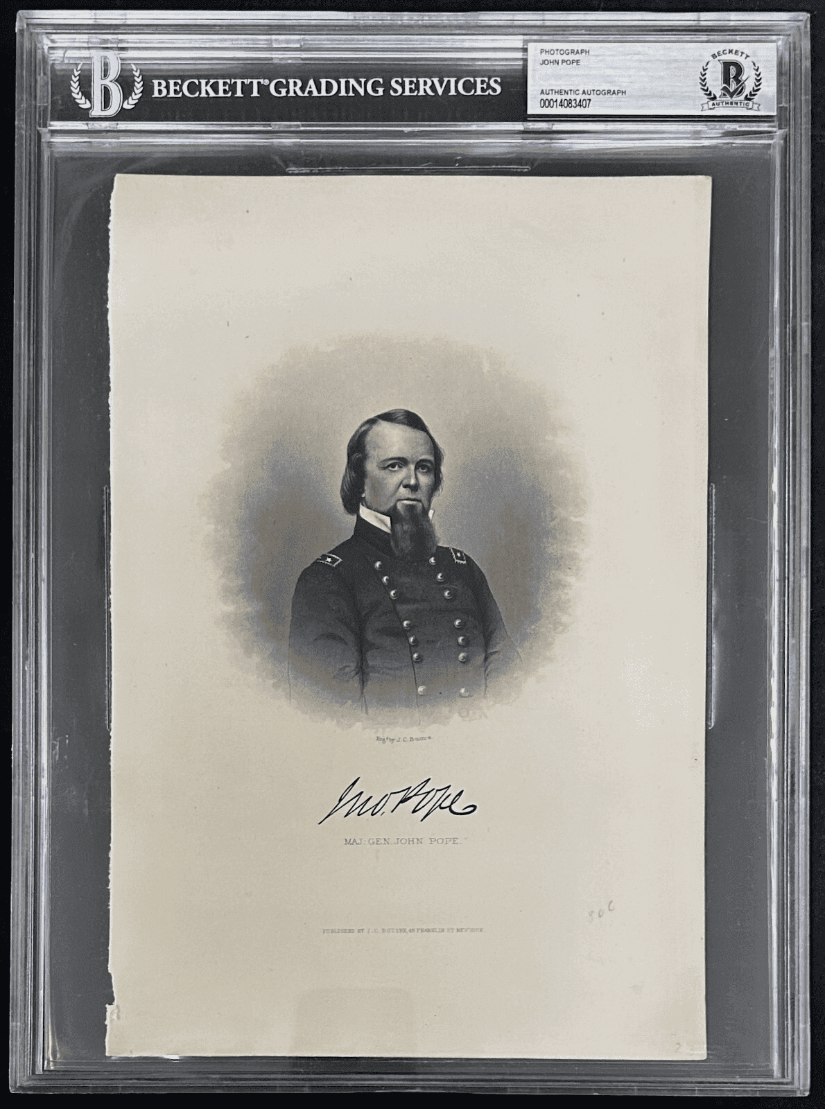 US General John Pope Signed Autographed Photograph Beckett 14083407 Photo 14083407, supplier stock photo