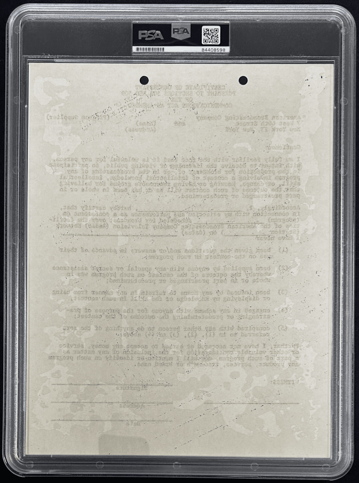 Arnold Palmer Signed Amer. Broadcasting Company “Challenge Golf” Contract PSA Arnold Palmer Photo arnold-palmer-amer-broadcasting-company, view 2, supplier stock photo