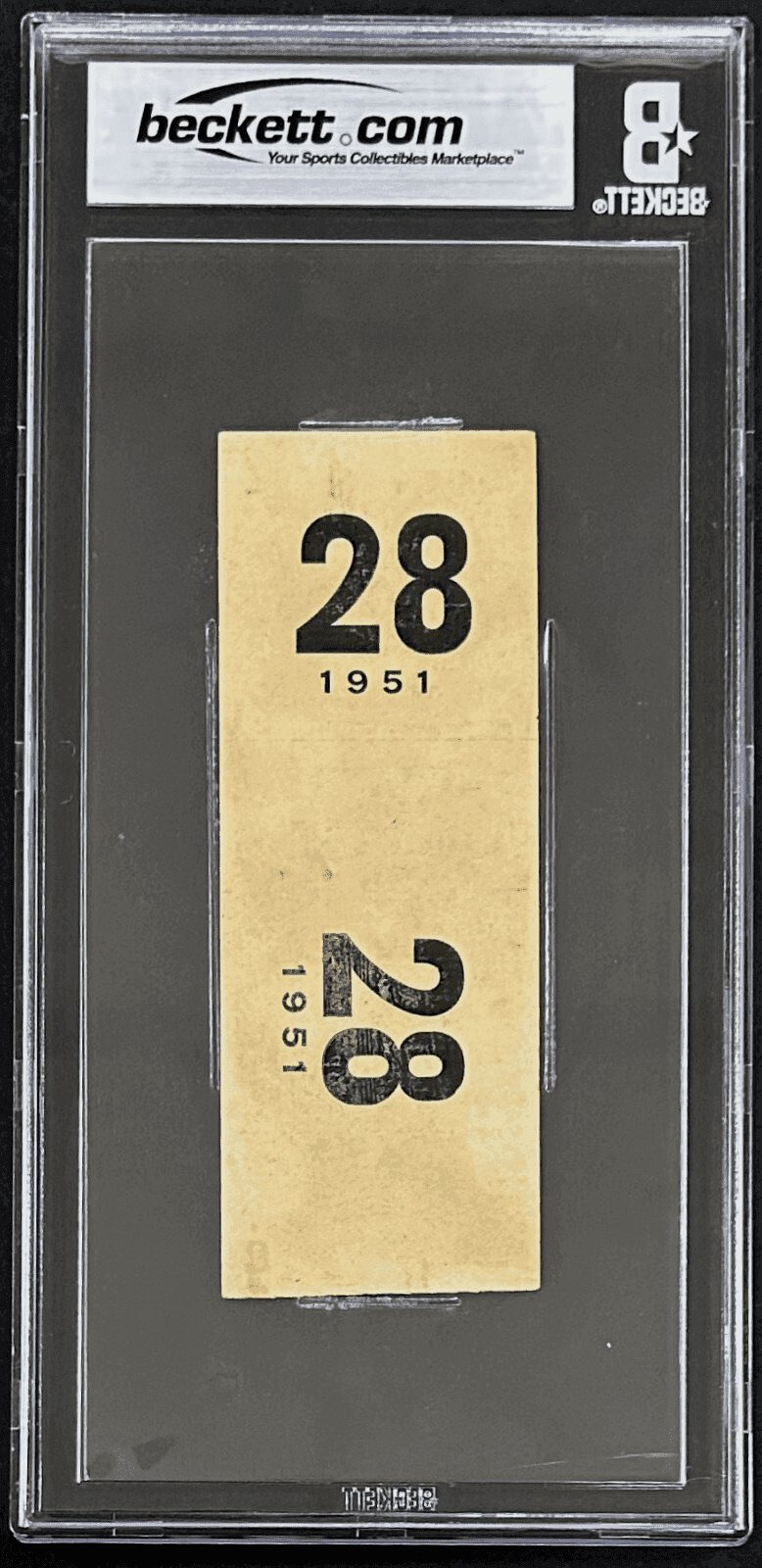 24th Annual Golden Gloves Tournament of Champs 2/28/51 Full Ticket Beckett 3 VG Ticket Stub 24th-annual-golden-tournament-champs-2, view 3, supplier stock photo