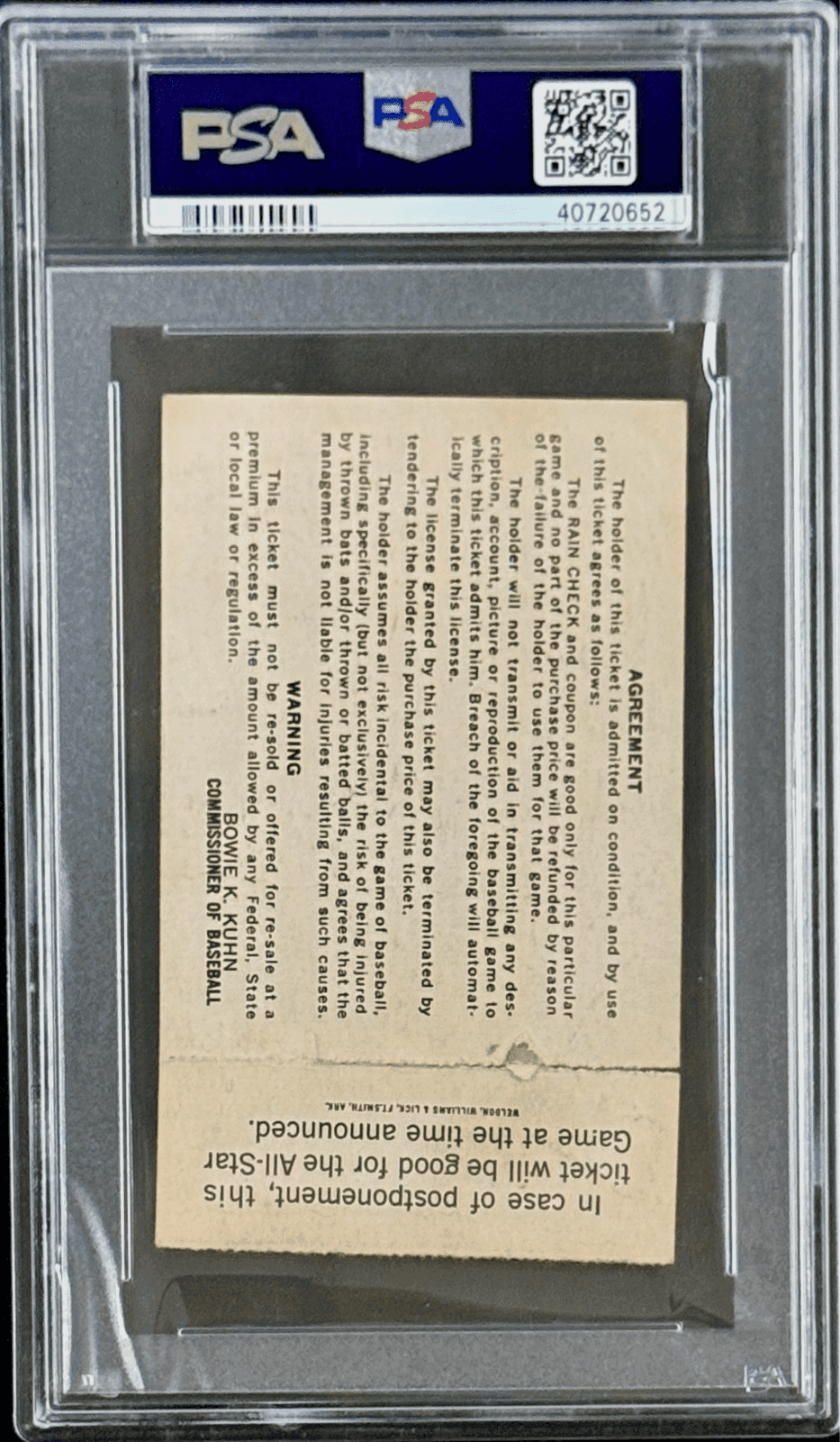 PETE ROSE 1970 ALL – STAR GAME SIGNED TICKET STUB PSA/DNA “Ray Out of My Way” Pete Rose Ticket Stub pete-rose-1970-all-star-game, Cincinnati Reds, view 3, supplier stock photo