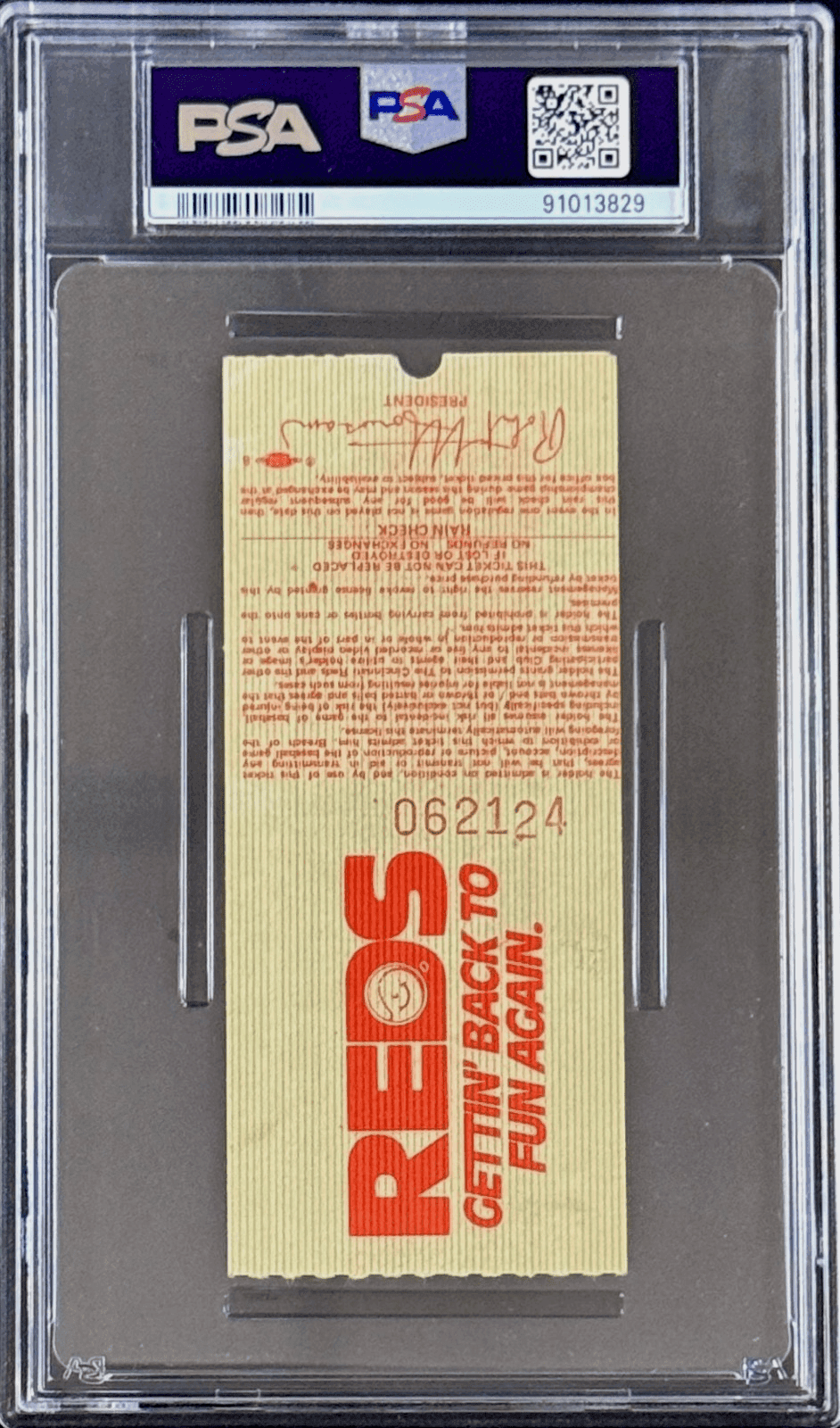 Pete Rose Signed Sep 11, 1985 Ticket Stub PSA 6 EX-MT Hit #4,192 Passing Ty Cobb Pete Rose Ticket Stub pete-rose-sep-11-1985-6, Cincinnati Reds, view 3, supplier stock photo